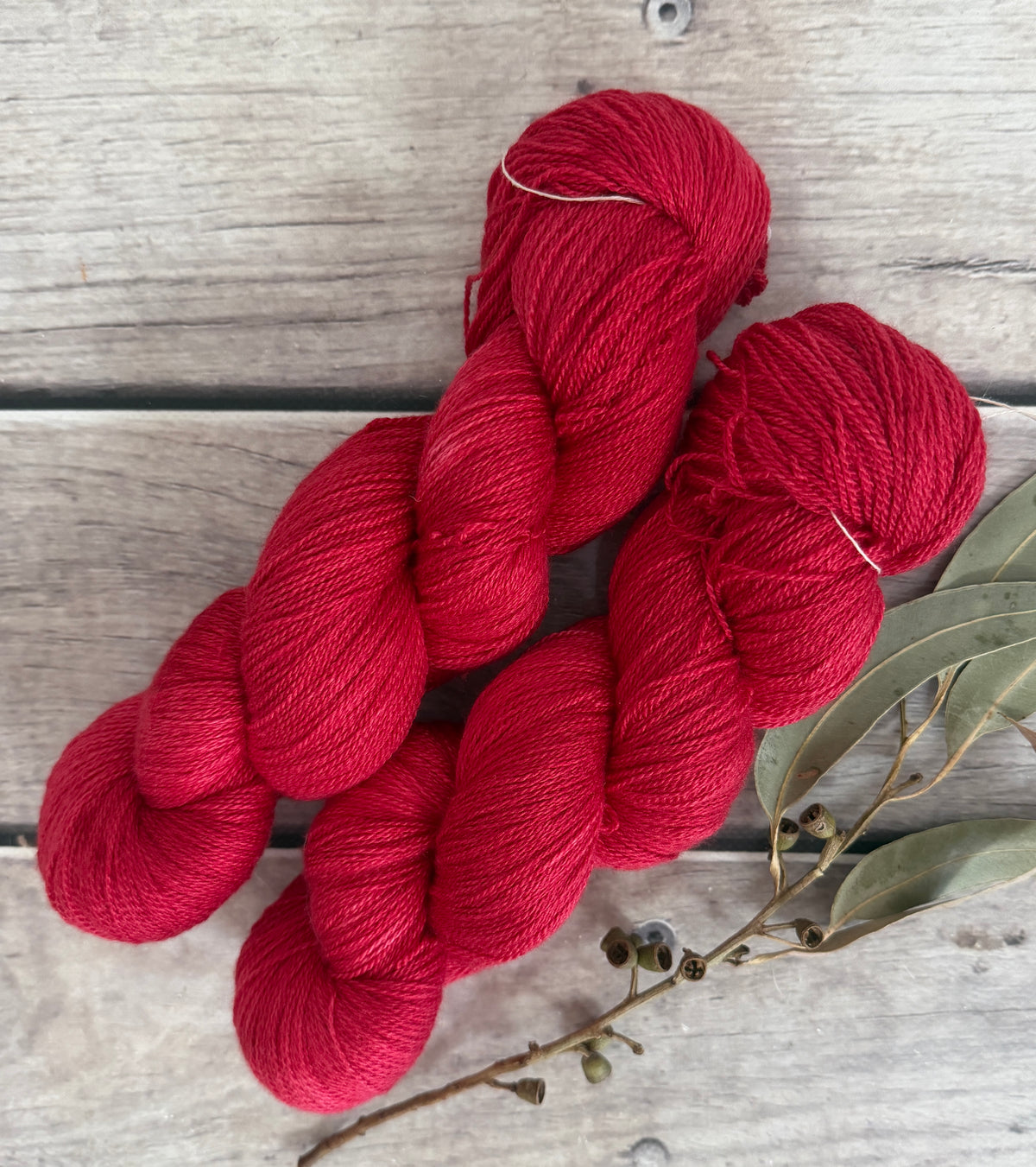 Red Coral ooak - 2 ply/lace - silk/merino - Jasmine 2