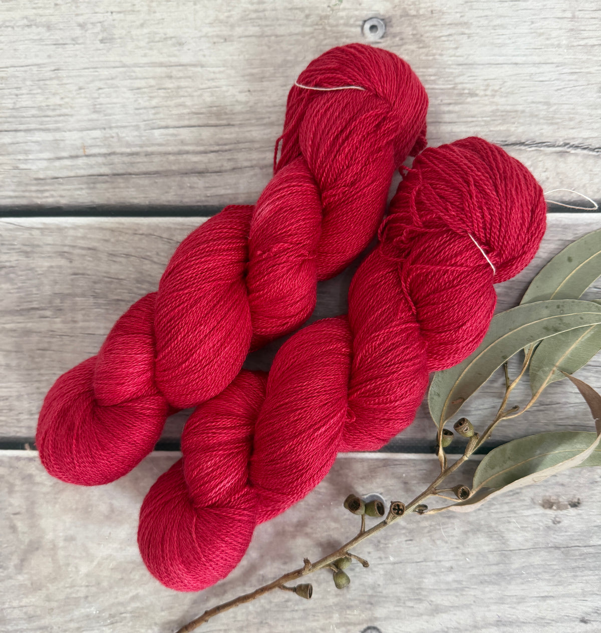 Red Coral ooak - 2 ply/lace - silk/merino - Jasmine 2