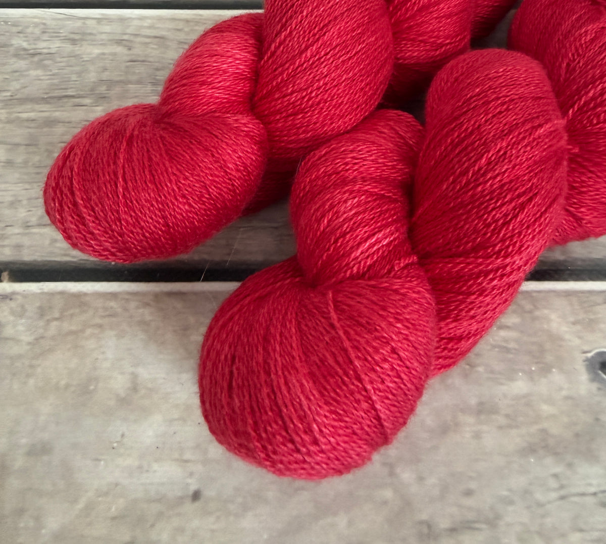 Red Coral ooak - 2 ply/lace - silk/merino - Jasmine 2
