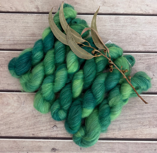 Tread Softly ooak - on Silk and Mohair - Shui Yun, 2 ply/laceweight