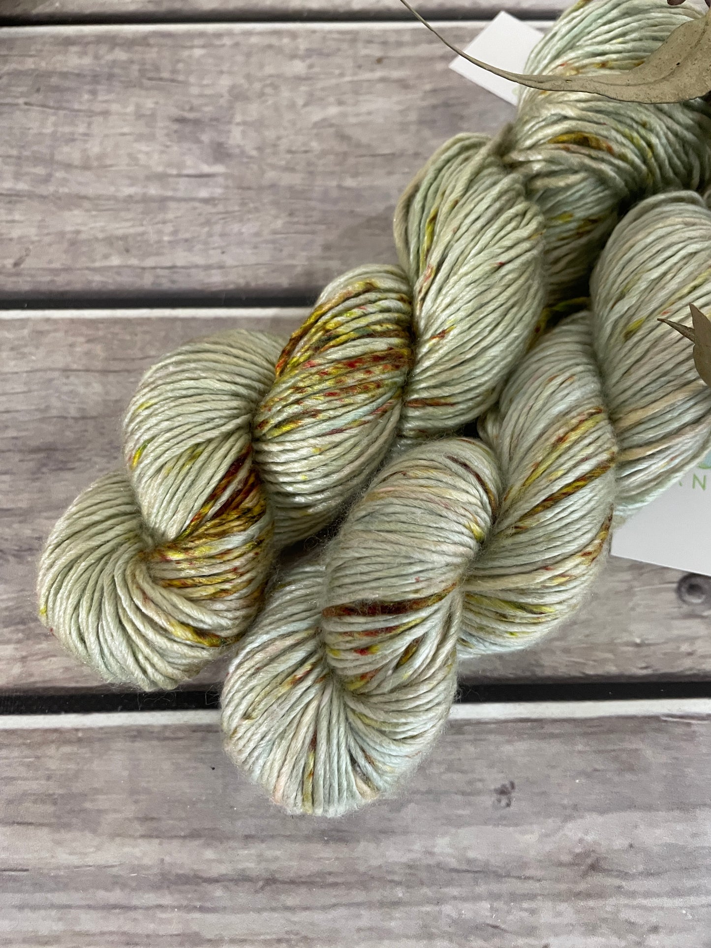 Speckled Seabreeze - 10 ply merino/silk singles - Peach