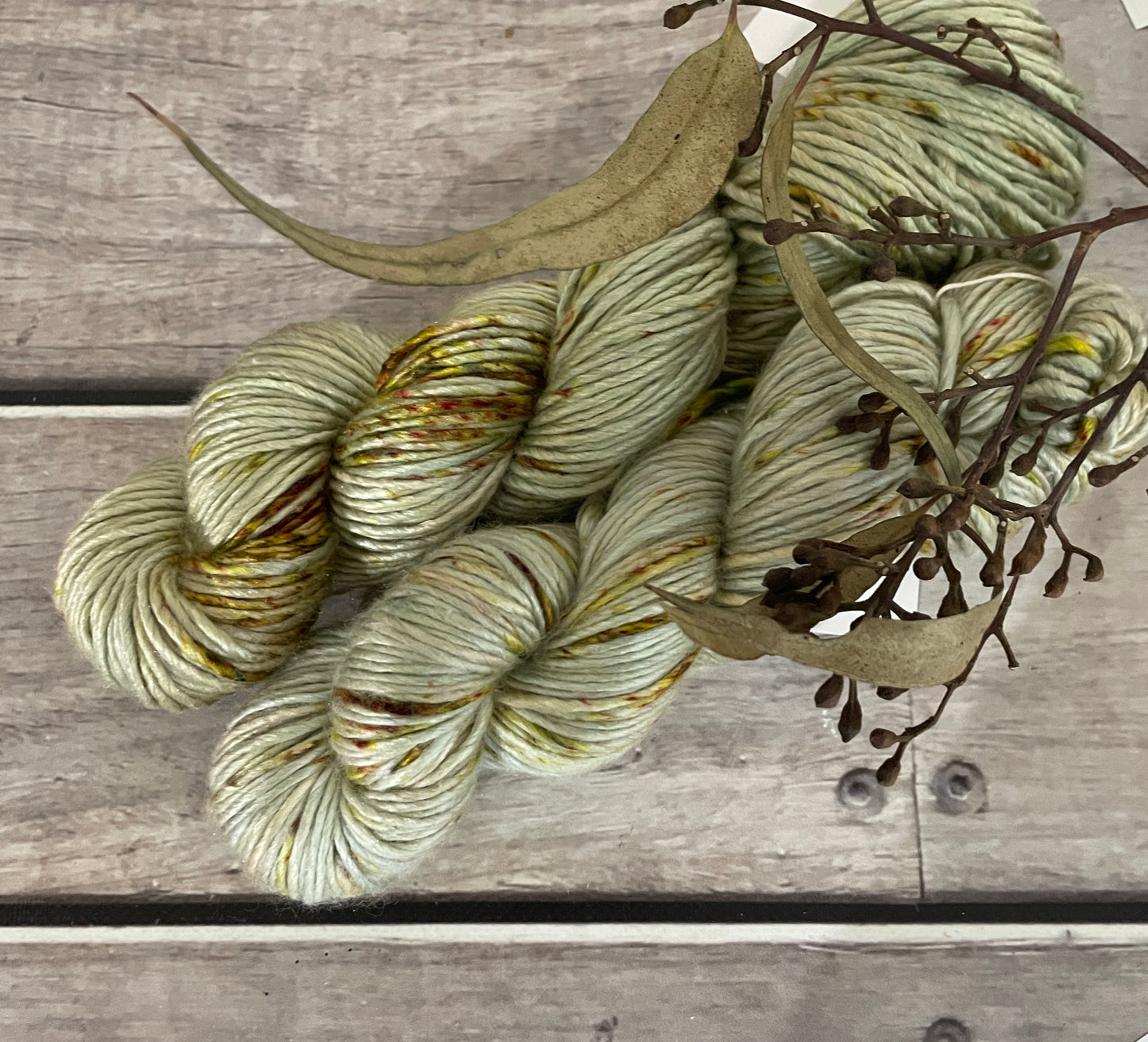 Speckled Seabreeze - 10 ply merino/silk singles - Peach