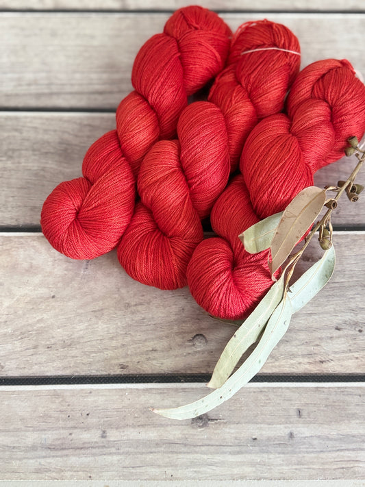 Hibiscus Harlequin Bug #2 - 4 ply merino/ nylon sock yarn- Darjeeling