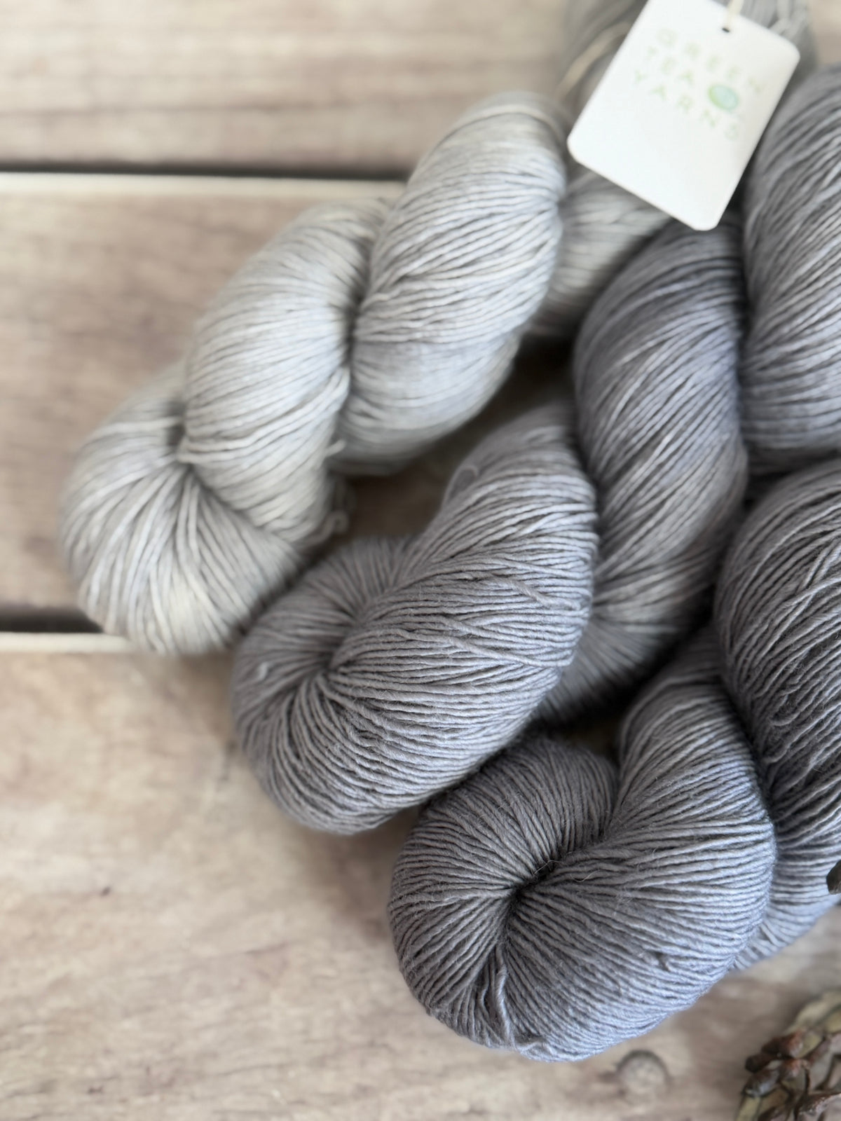 Ash and Pearl - 3 skein fade_ sw merino single _ Pine