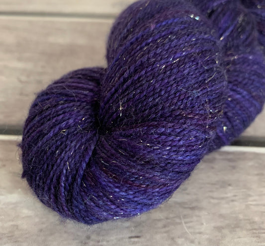 Royal Purple - sparkle sock yarn in merino and nylon Yin Hou OB