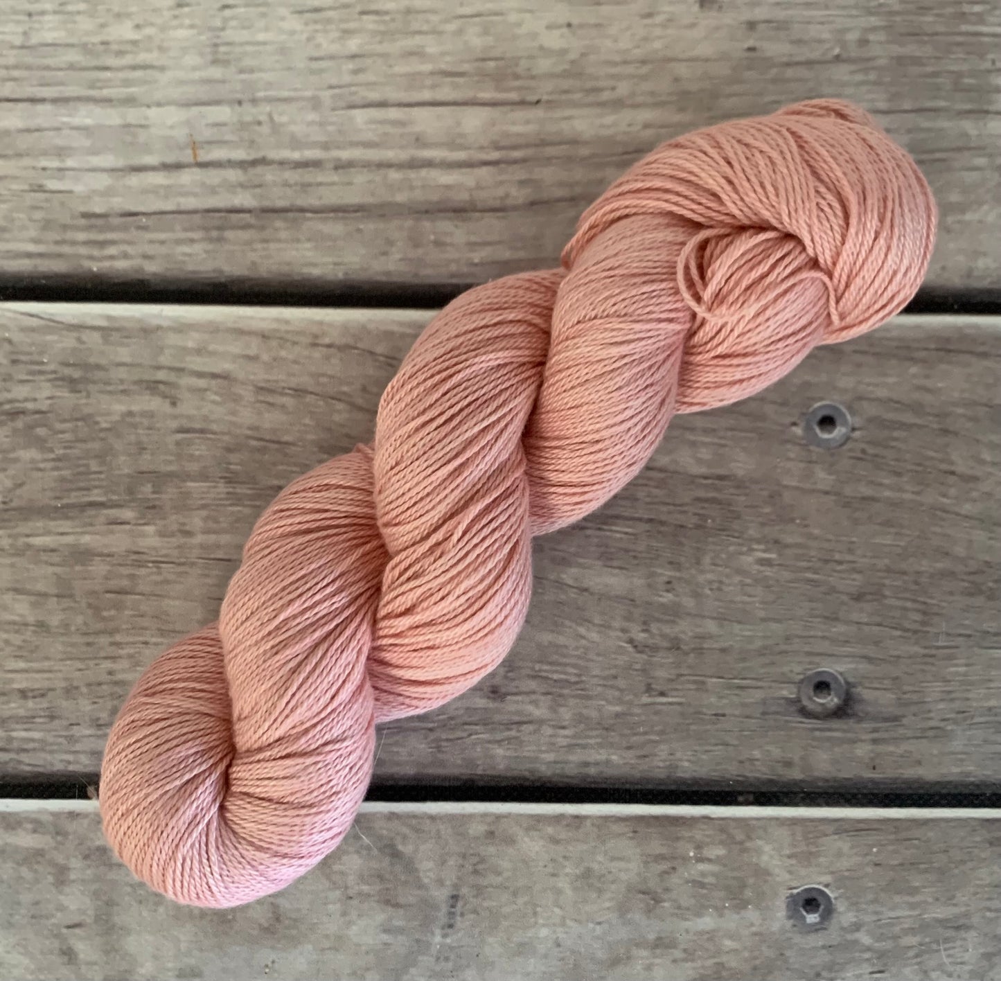 Sandalwood Light on Camelia - silk and cotton 4 ply
