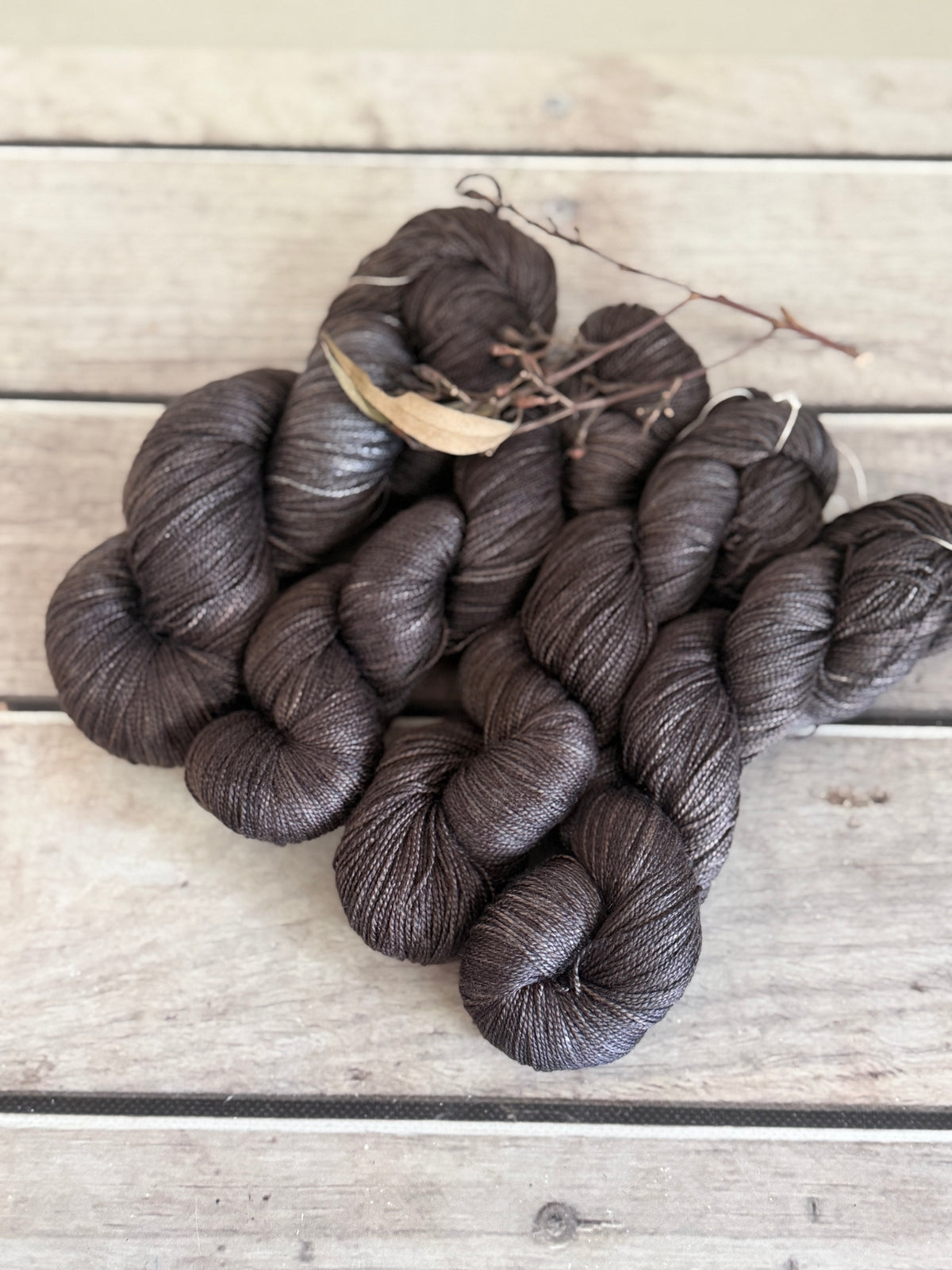 Forest Peat - 4 ply pure silk yarn - Ginseng f