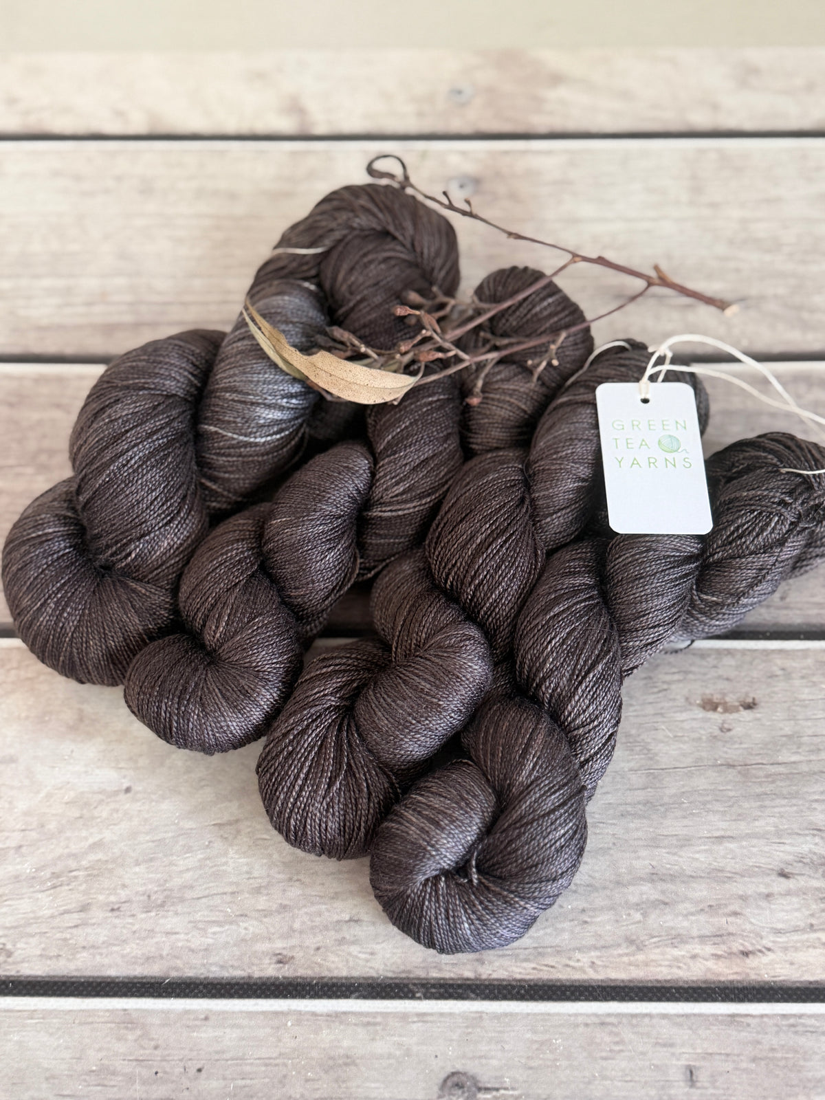 Forest Peat - 4 ply pure silk yarn - Ginseng f