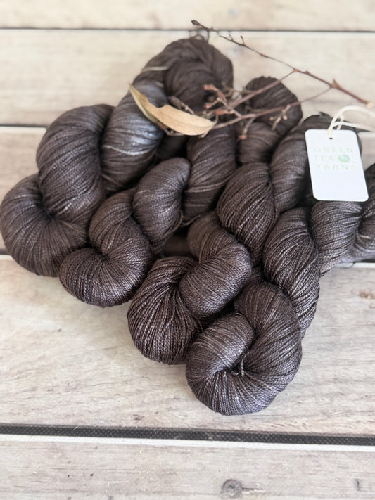 Forest Peat - 4 ply pure silk yarn - Ginseng f