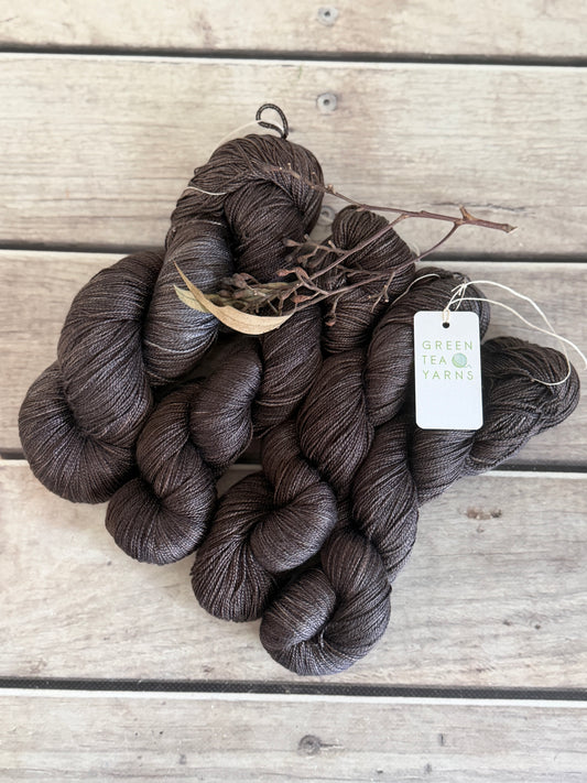 Forest Peat - 4 ply pure silk yarn - Ginseng f