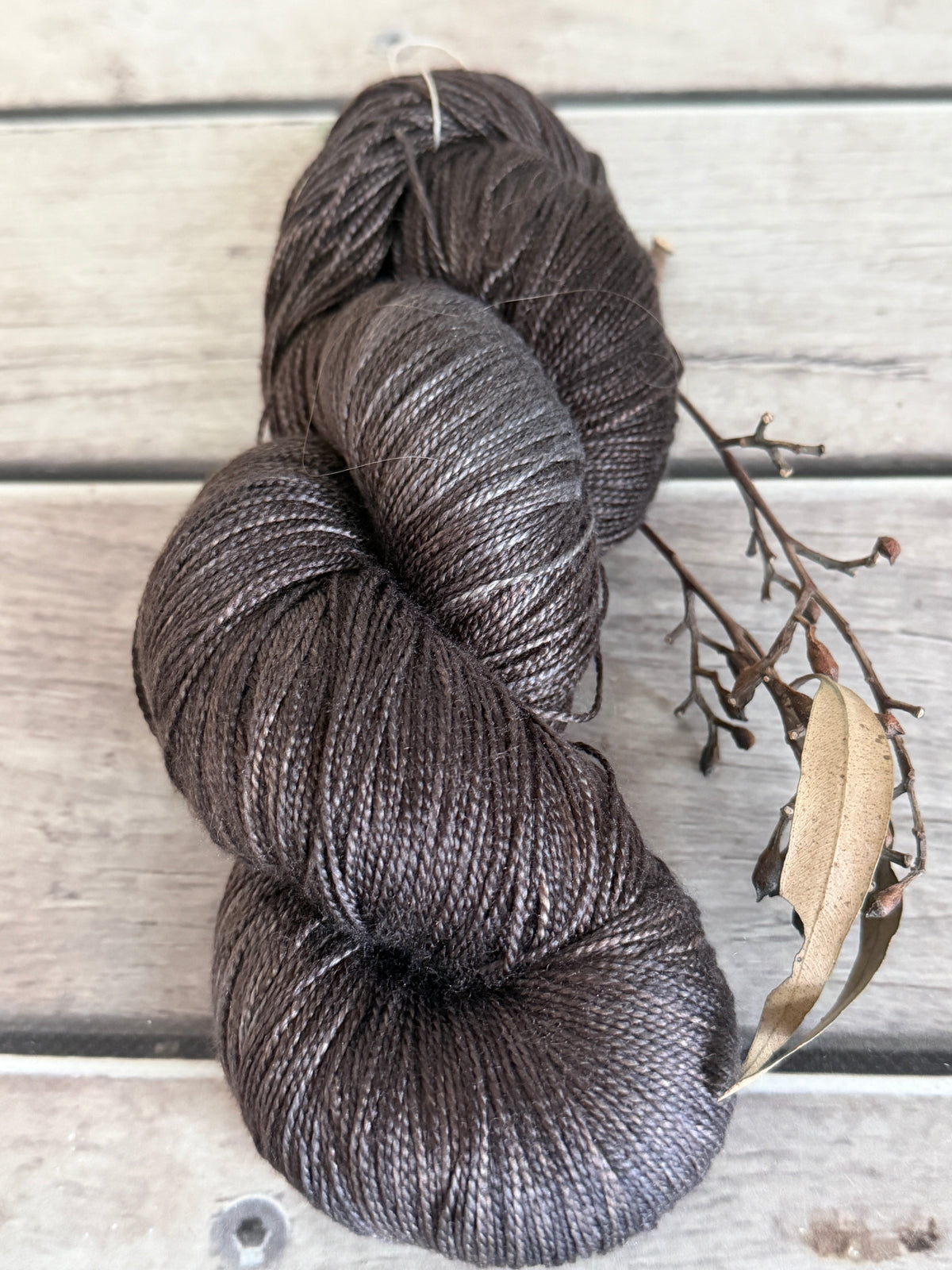 Forest Peat - 4 ply pure silk yarn - Ginseng f