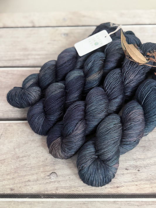Twilight Grey -  Merino and Silk 4 ply single - Osmanthus