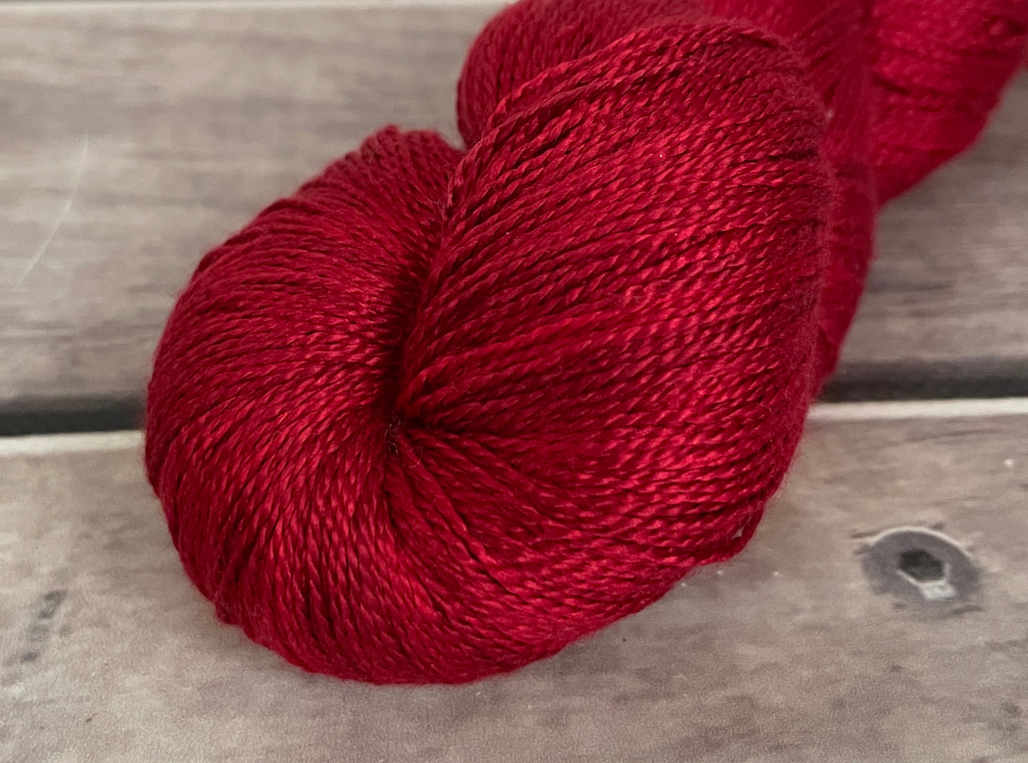 Red Lacquer on Ginseng - 3 ply pure silk yarn