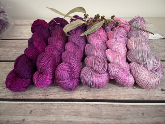 Knit for the Girls fade - 6 x full skeins - Jasmine 4 ply