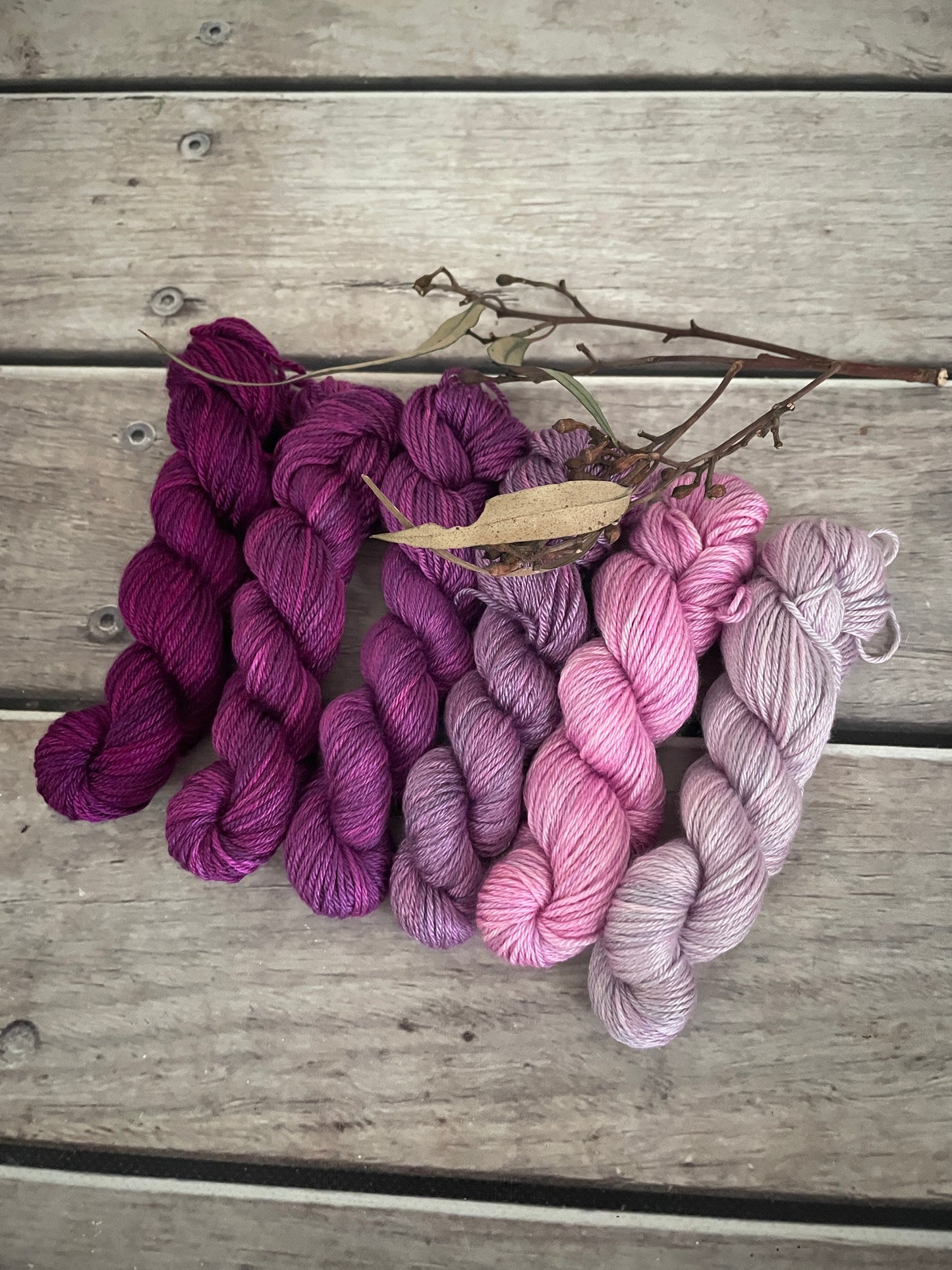 Knit for the Girls fade 6 x mini 20g skeins - Jasmine 4 ply