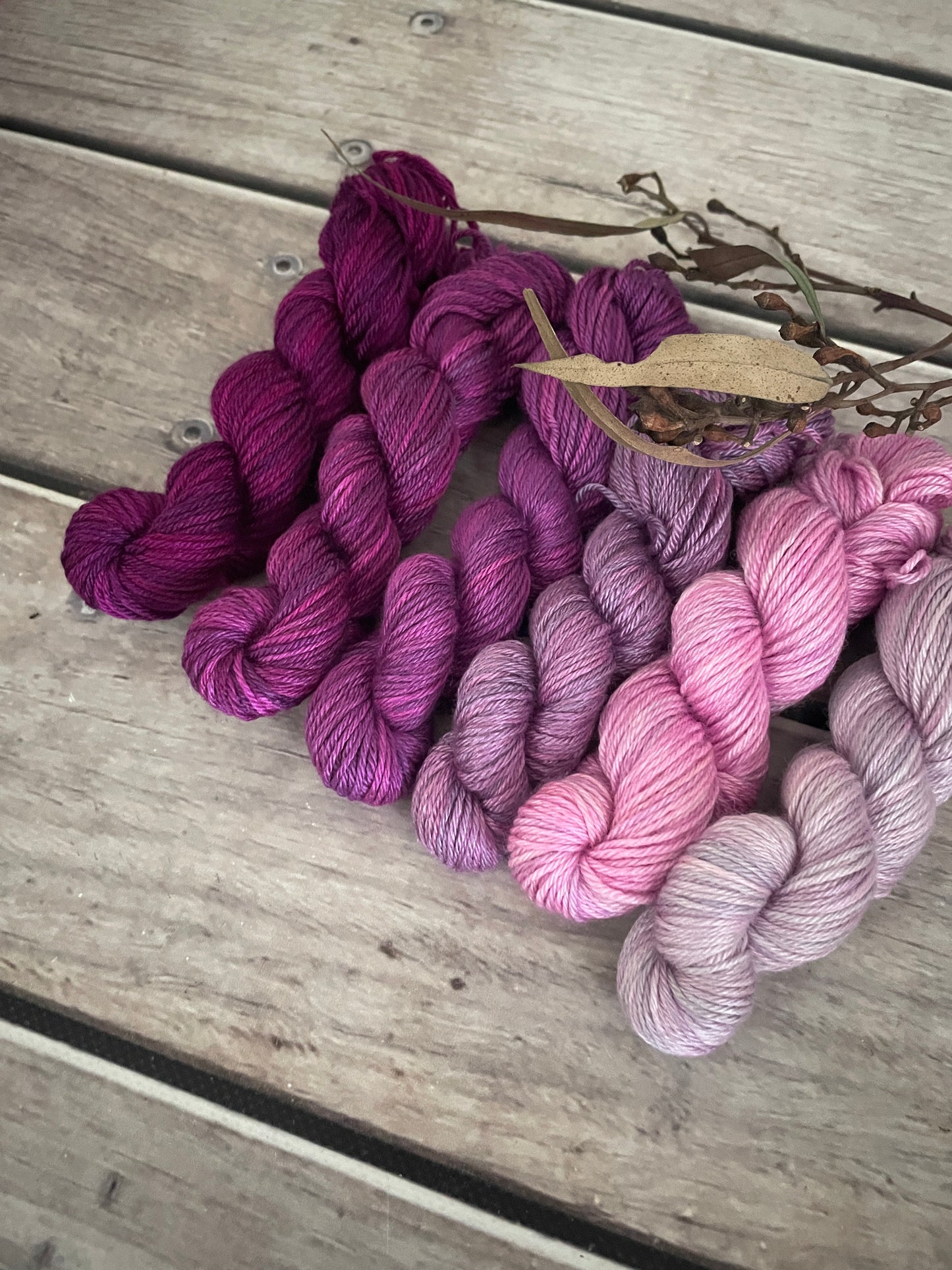 Knit for the Girls fade 6 x mini 20g skeins - Jasmine 4 ply