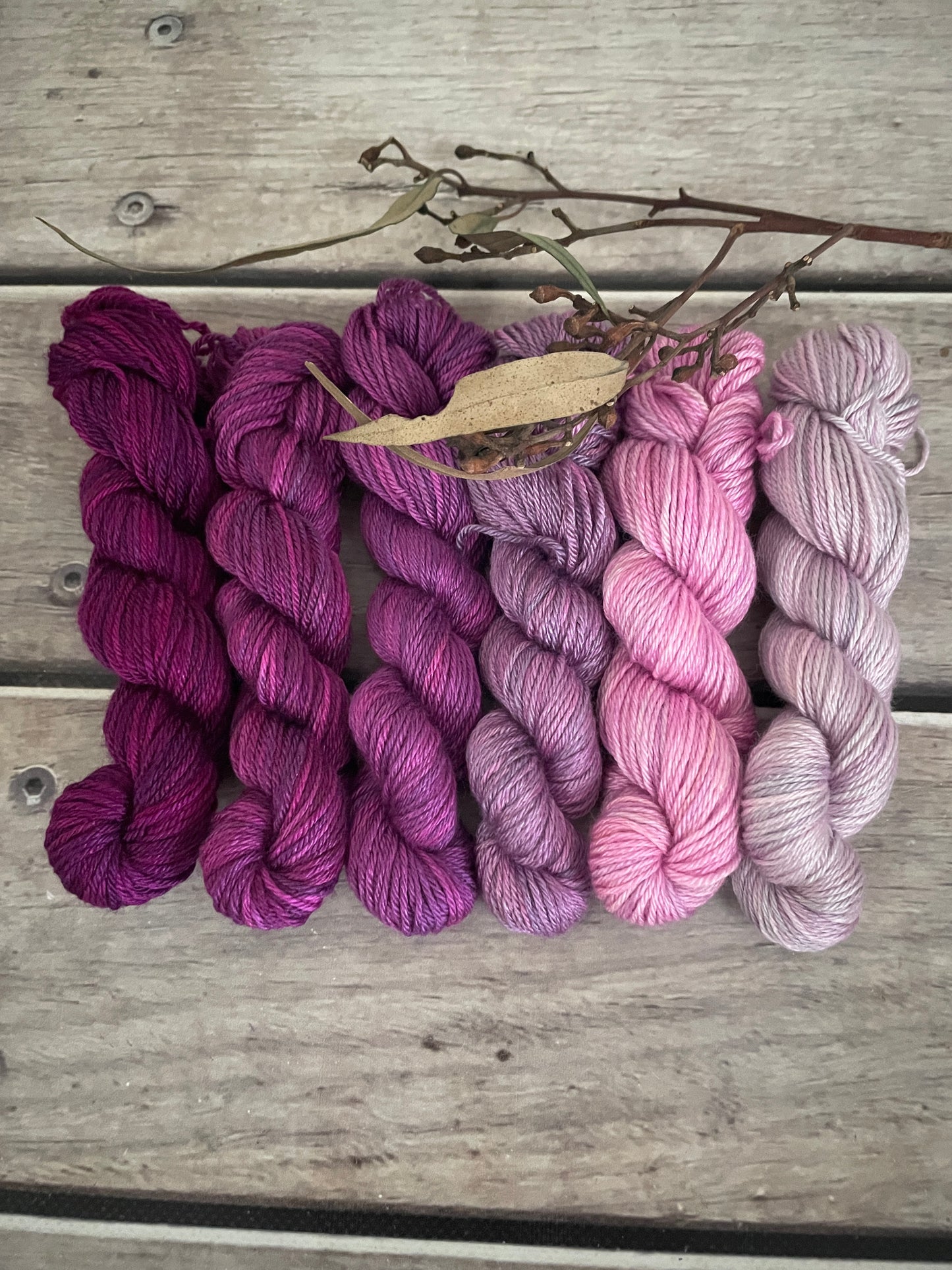 Knit for the Girls fade 6 x mini 20g skeins - Jasmine 4 ply