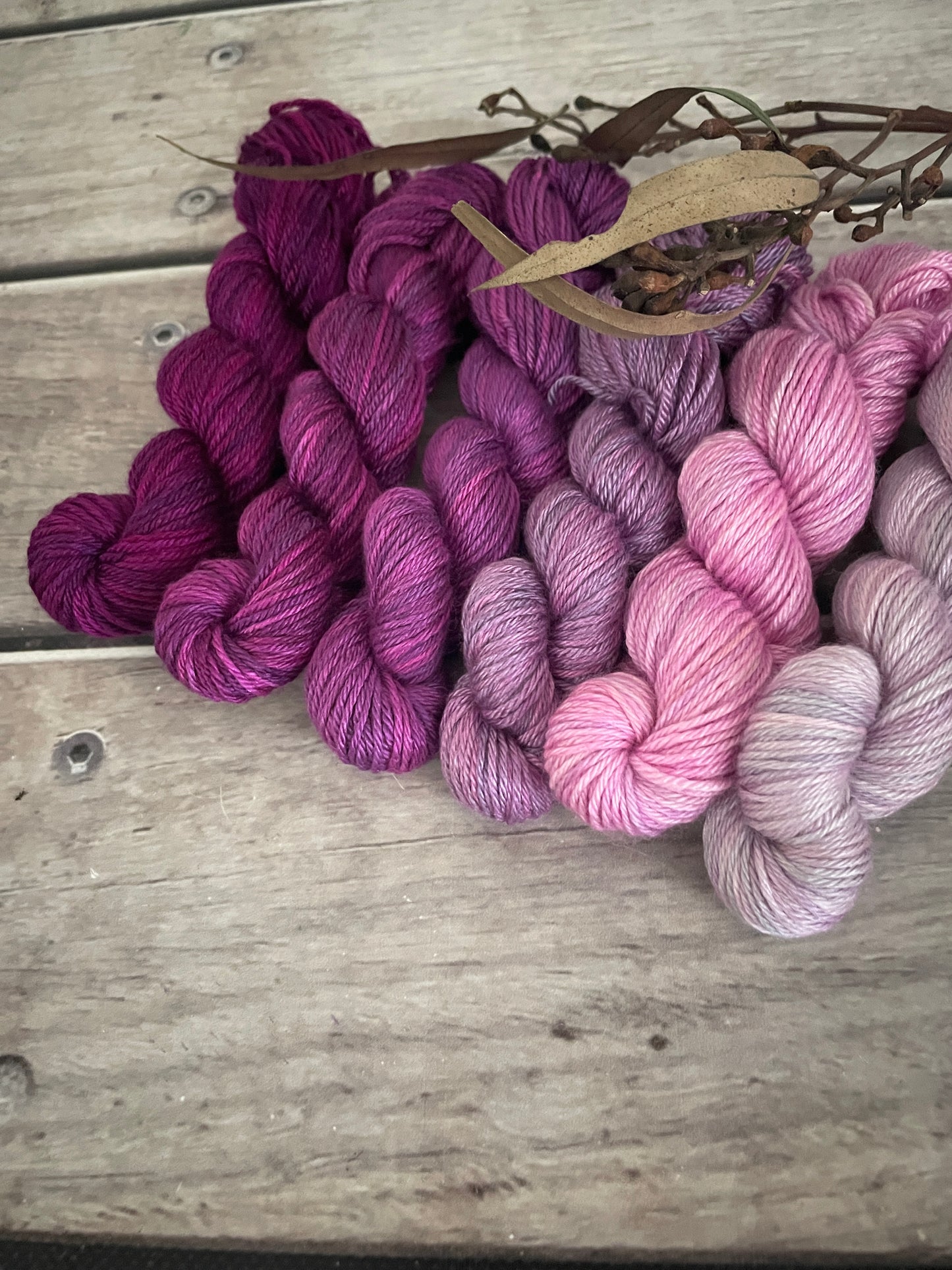 Knit for the Girls fade 6 x mini 20g skeins - Jasmine 4 ply