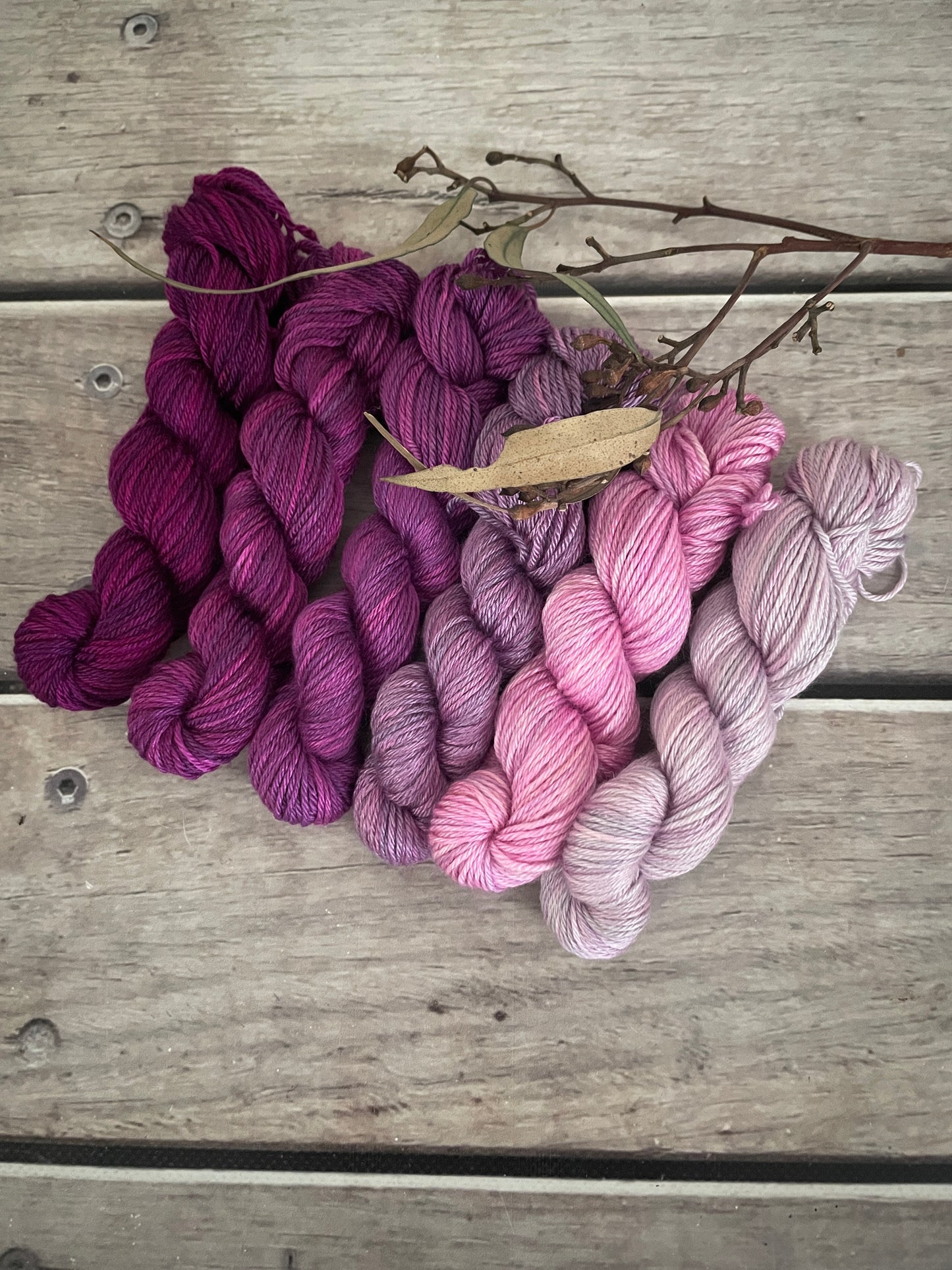 Knit for the Girls fade 6 x mini 20g skeins - Jasmine 4 ply