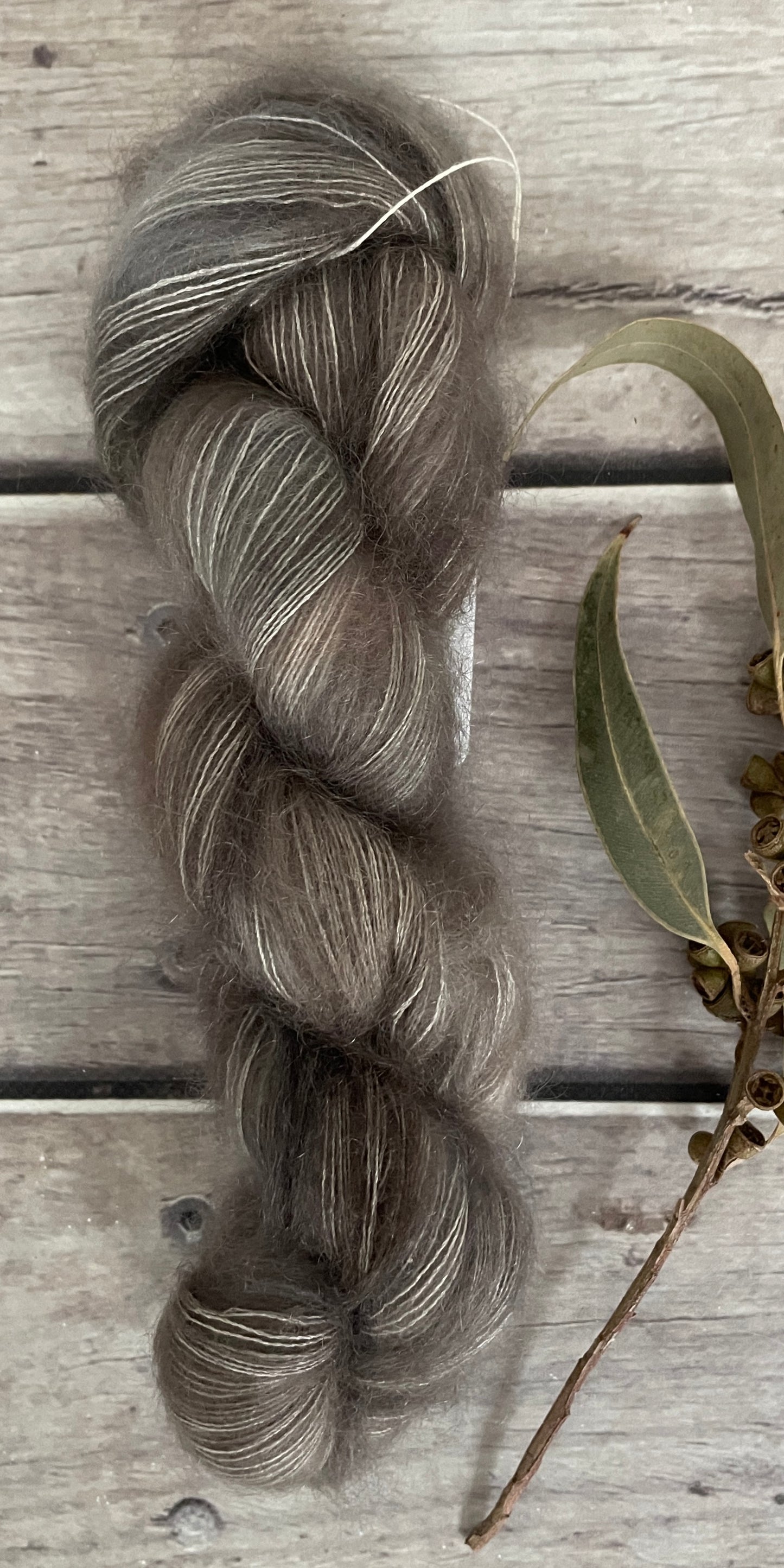 Pale Peat- on Silk and Mohair - Shui Yun, 2 ply/laceweight - 50g skeins