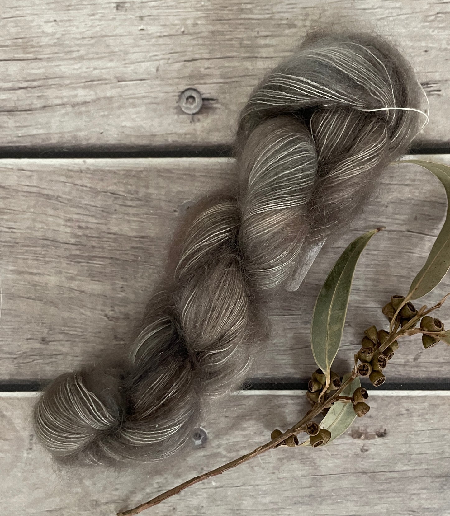 Pale Peat- on Silk and Mohair - Shui Yun, 2 ply/laceweight - 50g skeins