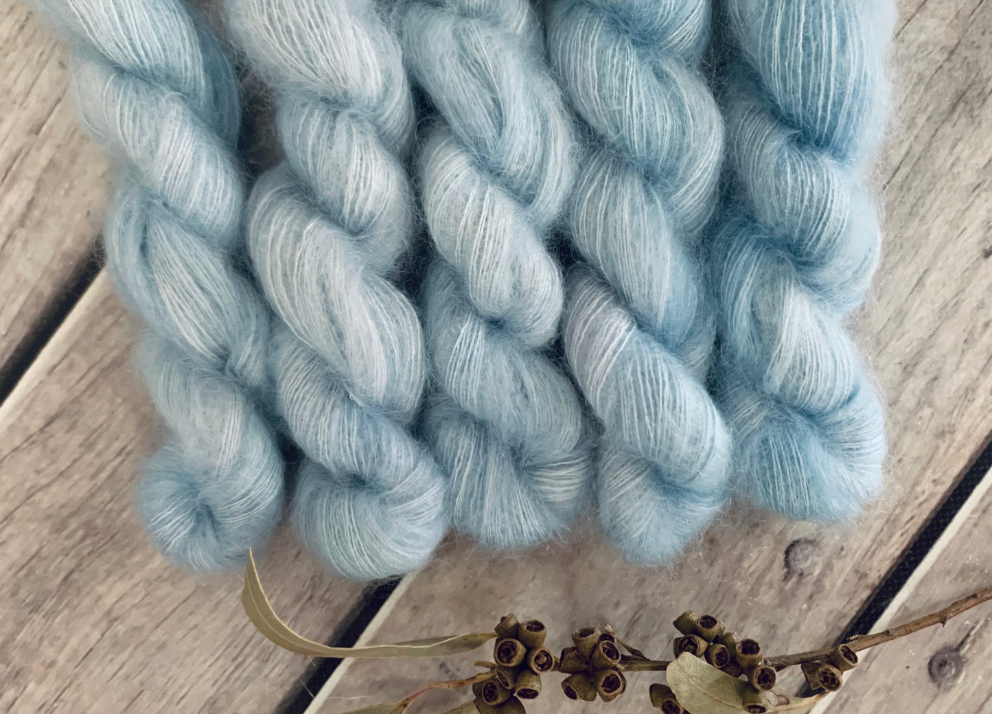 Ice Blue - on Shui Yun mini - silk/mohair - lace weight, 2 ply