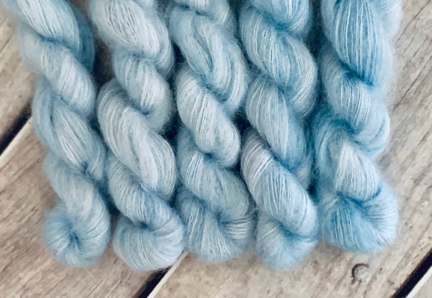 Ice Blue - on Shui Yun mini - silk/mohair - lace weight, 2 ply