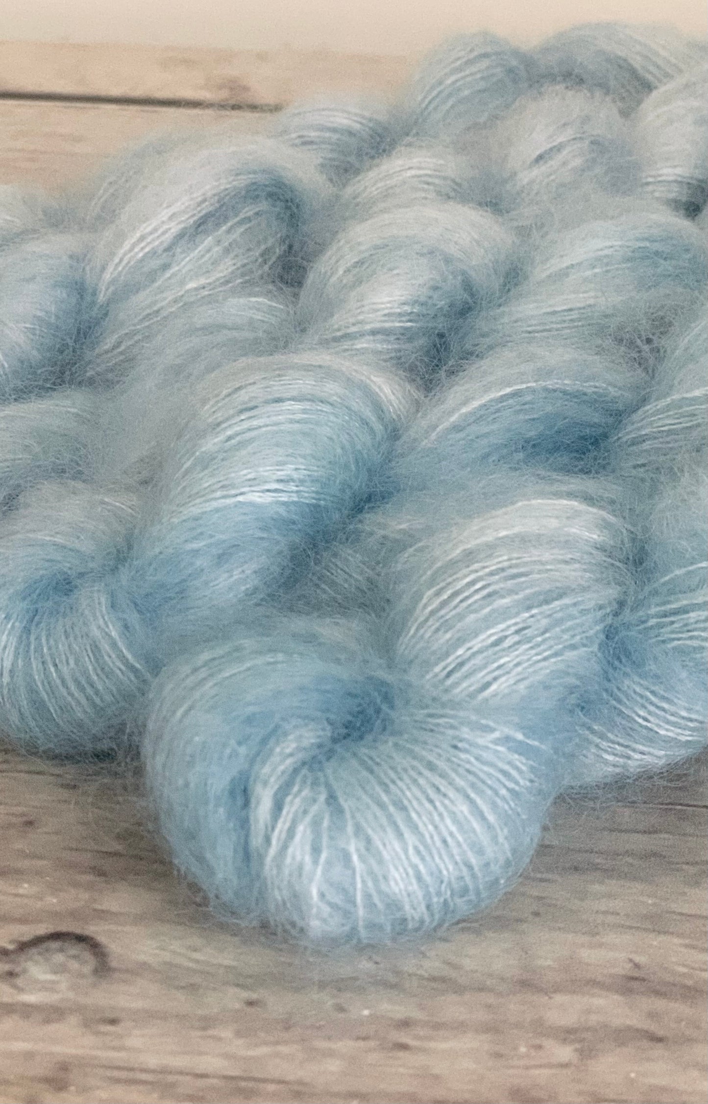 Ice Blue - on Shui Yun mini - silk/mohair - lace weight, 2 ply
