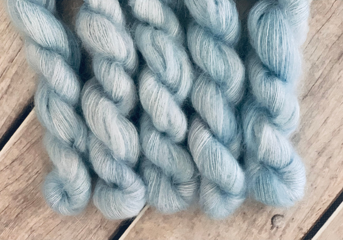 Ice Blue - on Shui Yun mini - silk/mohair - lace weight, 2 ply