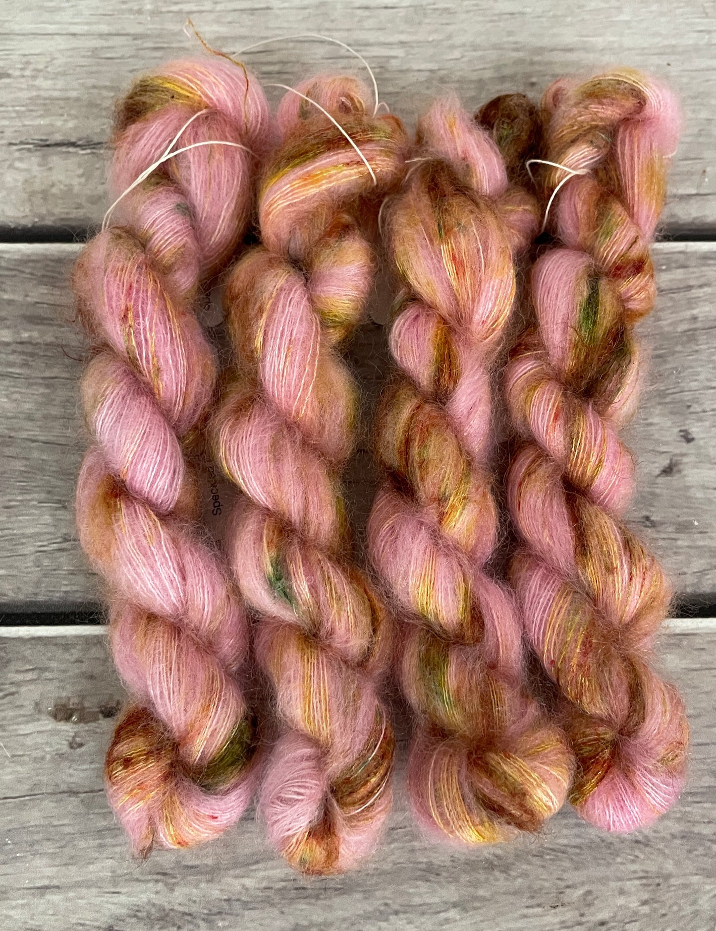 Speckled dragon - on Shui Yun mini - silk/mohair - lace weight, 2 ply