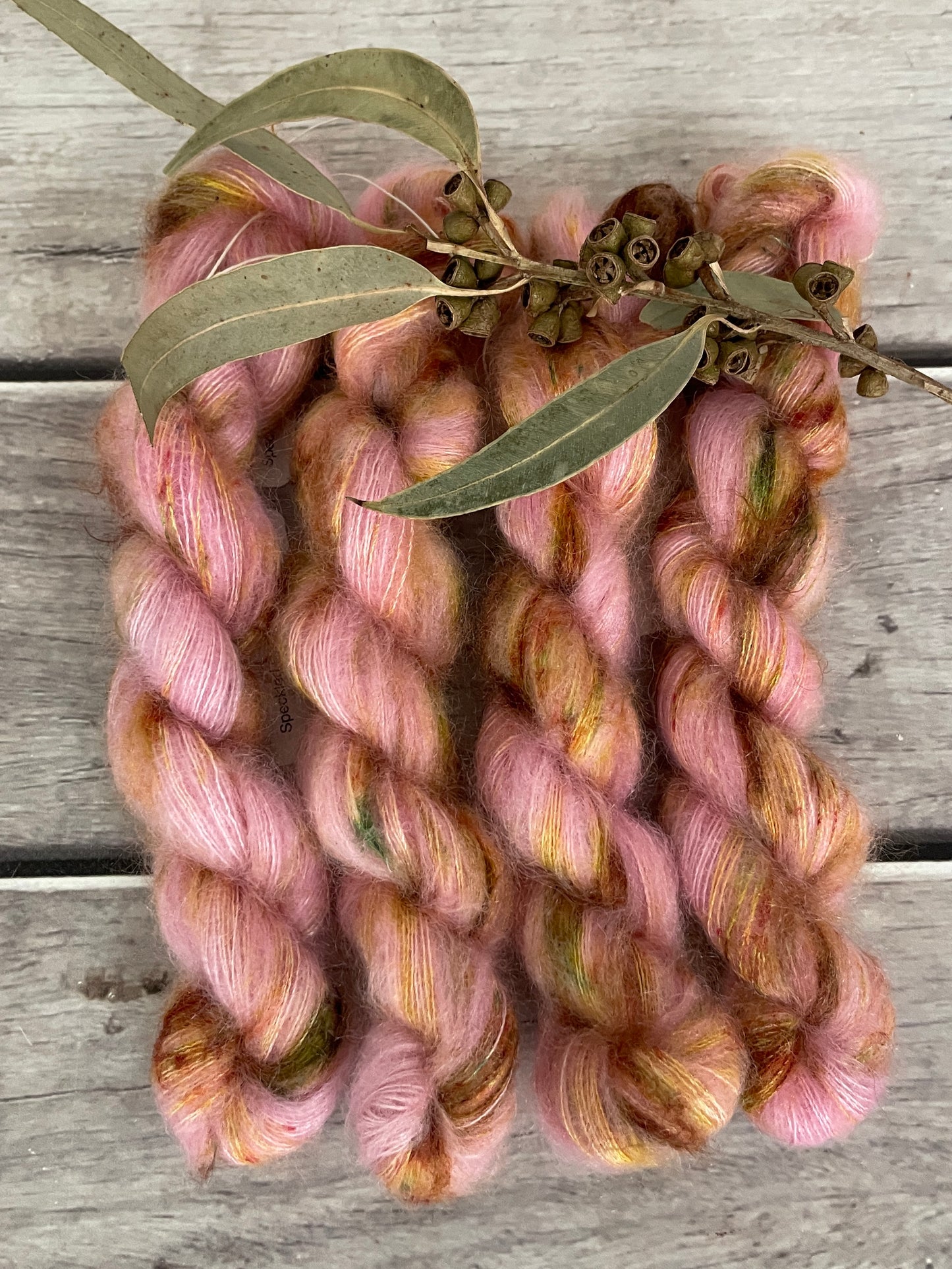 Speckled dragon - on Shui Yun mini - silk/mohair - lace weight, 2 ply