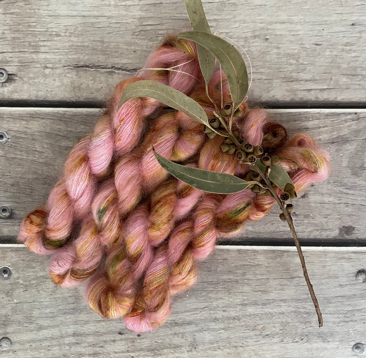 Speckled dragon - on Shui Yun mini - silk/mohair - lace weight, 2 ply