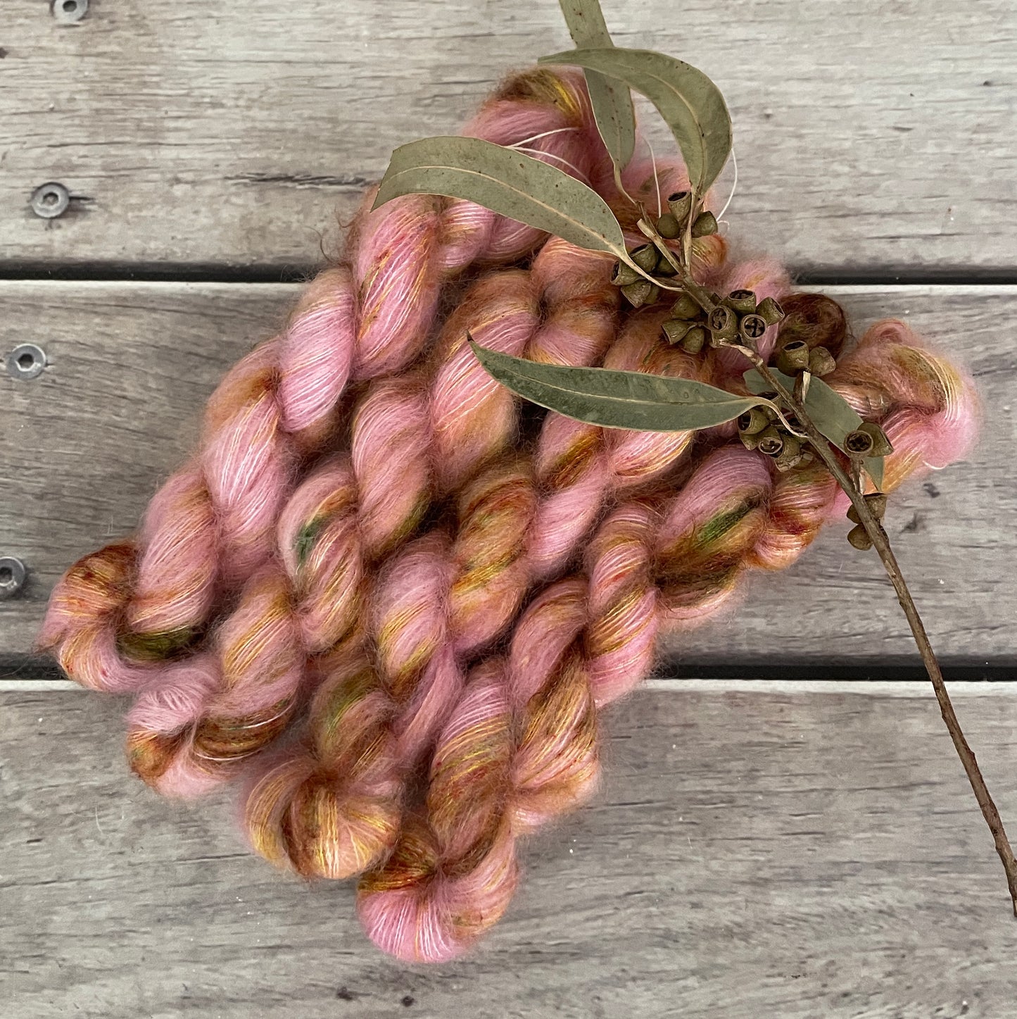 Speckled dragon - on Shui Yun mini - silk/mohair - lace weight, 2 ply