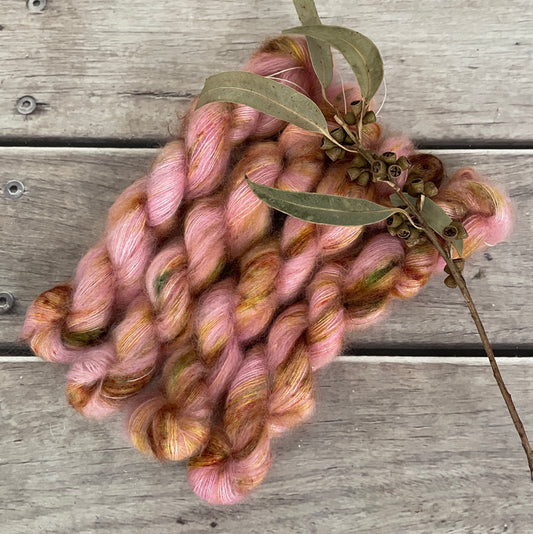 Speckled dragon - on Shui Yun mini - silk/mohair - lace weight, 2 ply