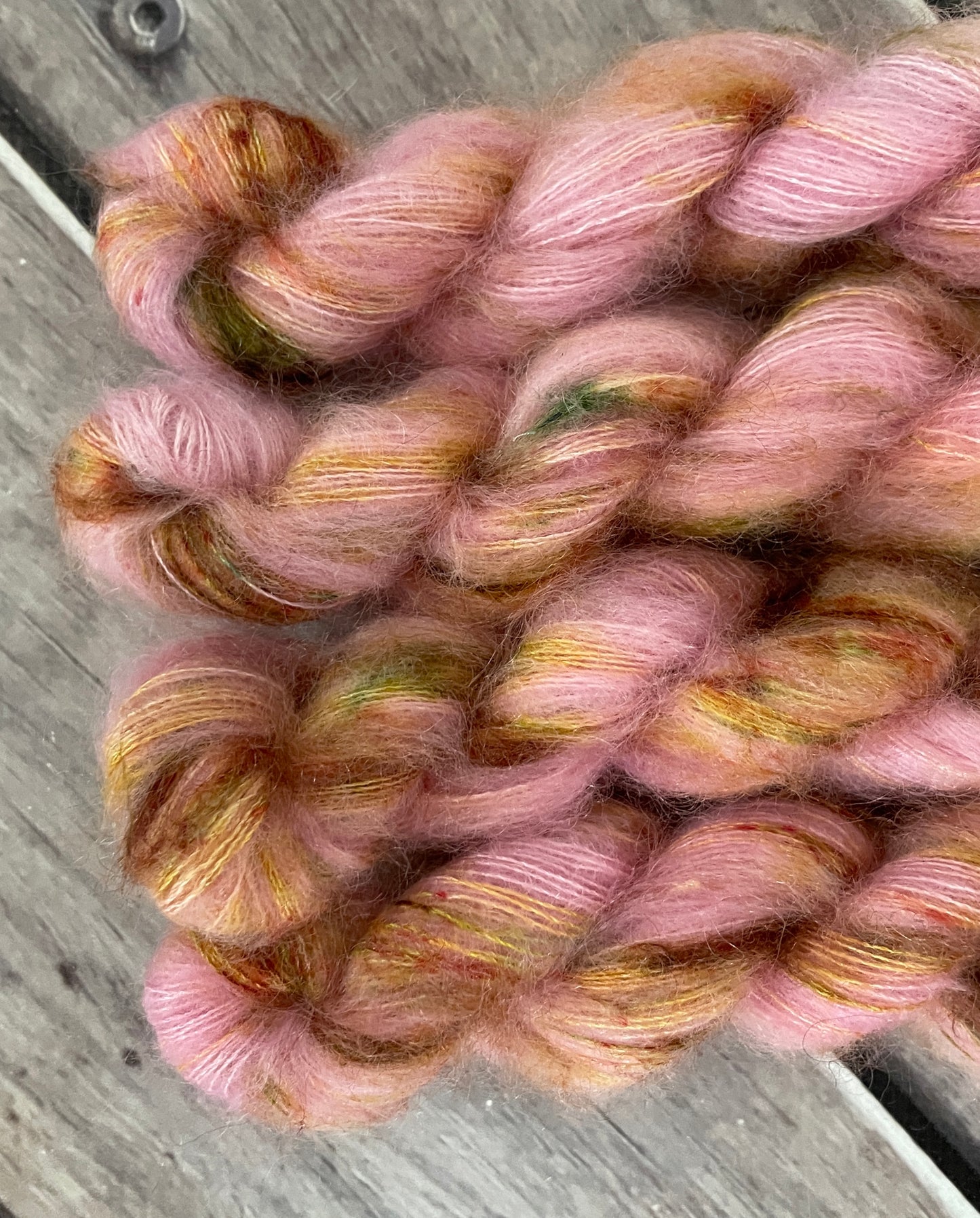 Speckled dragon - on Shui Yun mini - silk/mohair - lace weight, 2 ply