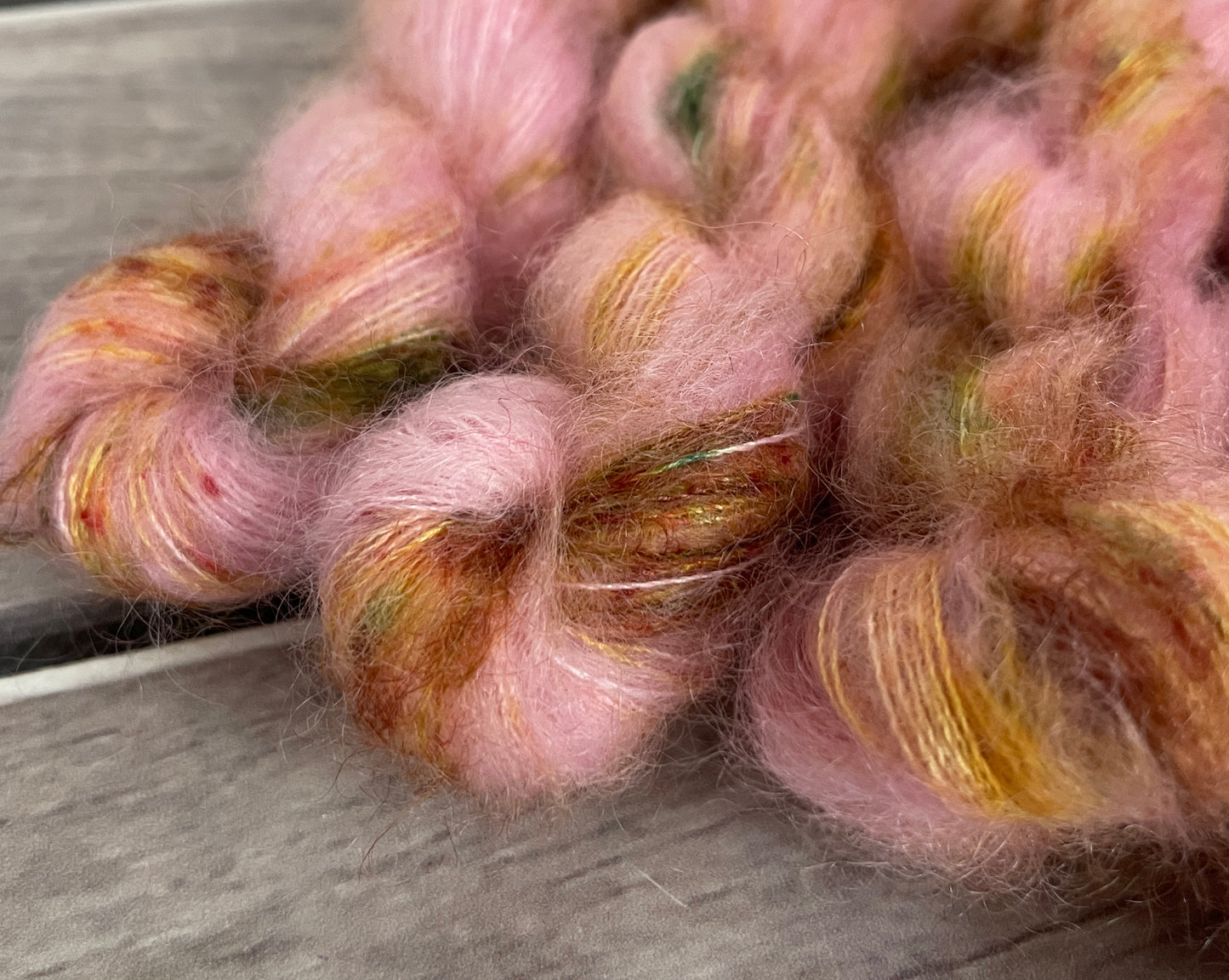 Speckled dragon - on Shui Yun mini - silk/mohair - lace weight, 2 ply