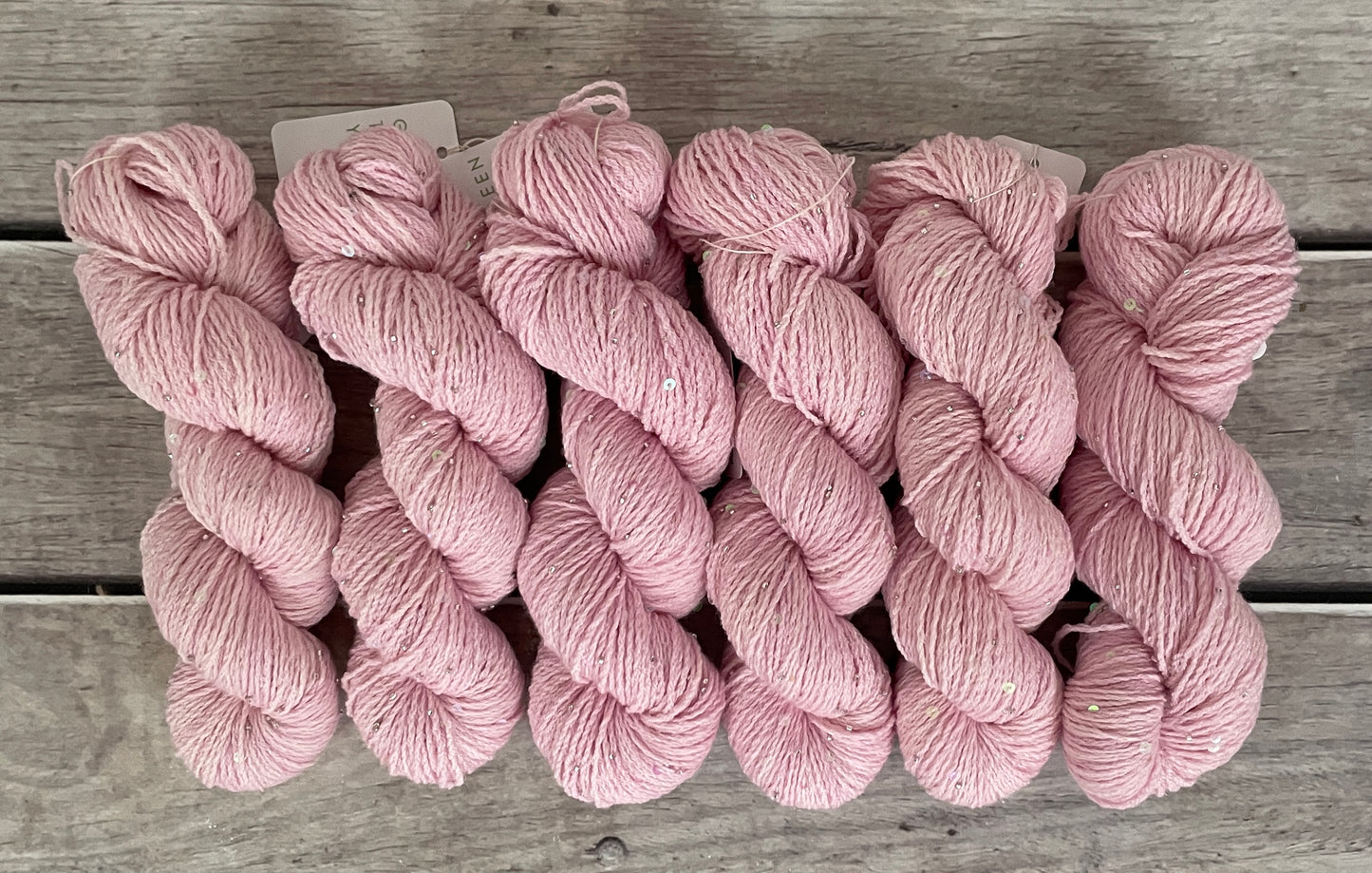 Pale Dragon on merino bead and sequins - Yuja 8ply