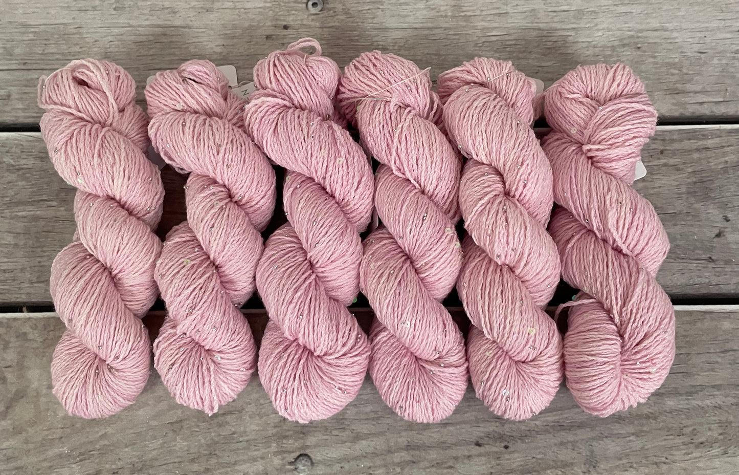 Pale Dragon on merino bead and sequins - Yuja 8ply