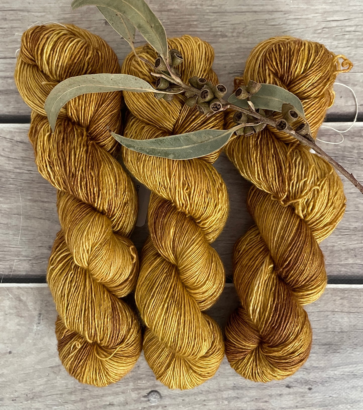 Golden Mustard on Merino and Silk 4 ply single - Osmanthus4