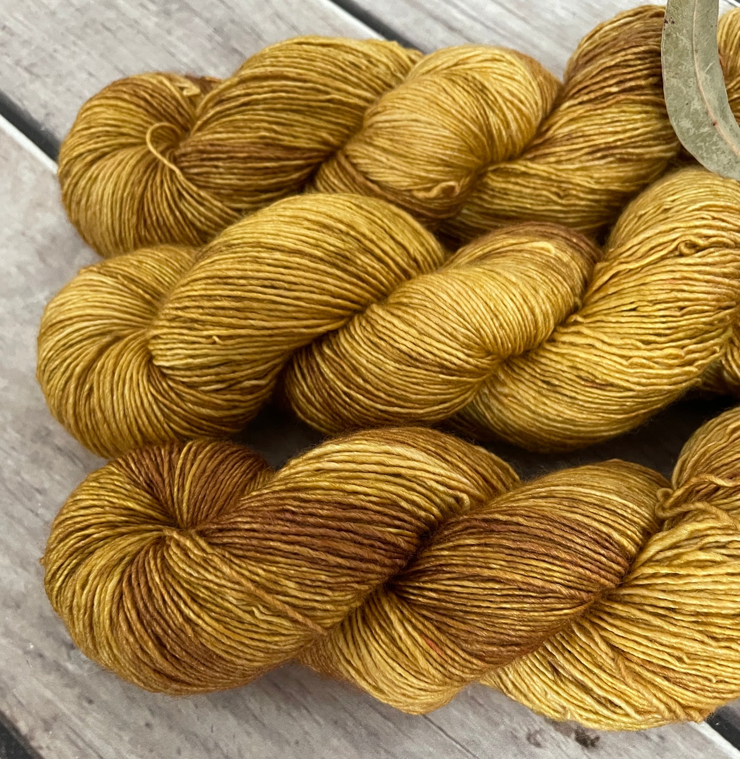 Golden Mustard on Merino and Silk 4 ply single - Osmanthus4
