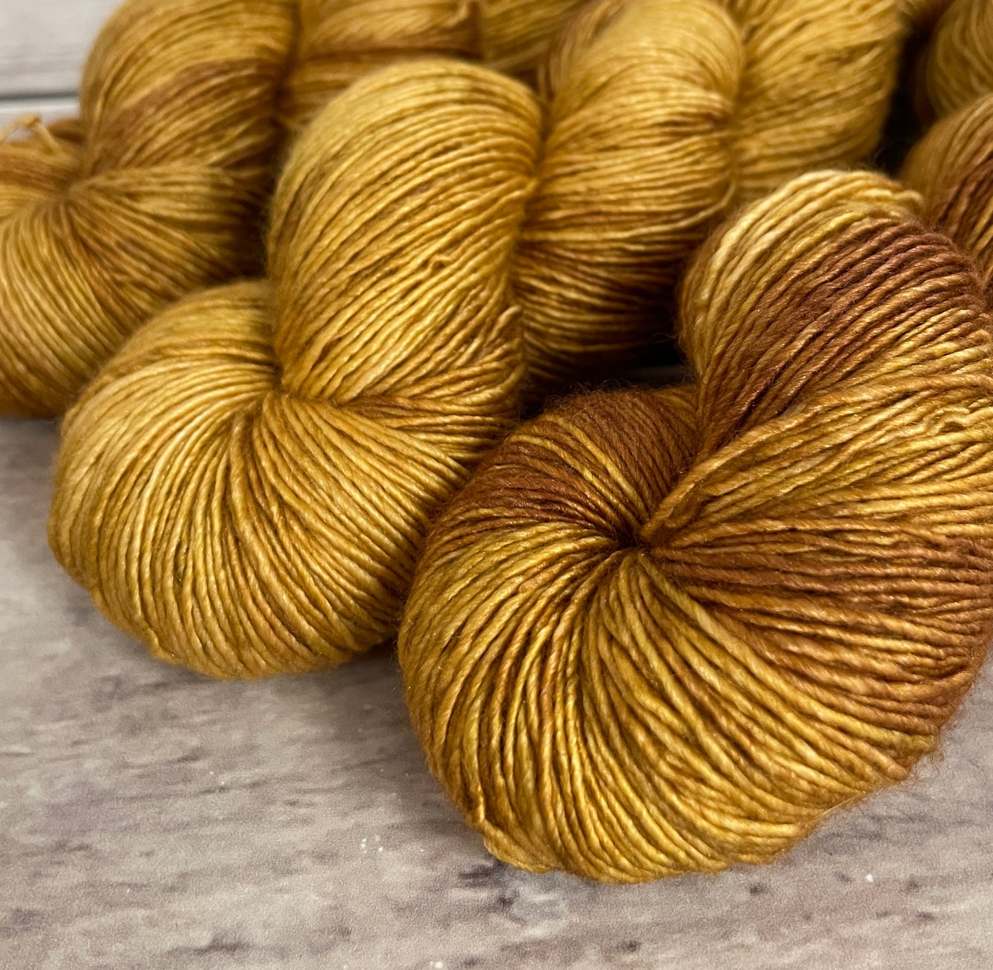 Golden Mustard on Merino and Silk 4 ply single - Osmanthus4