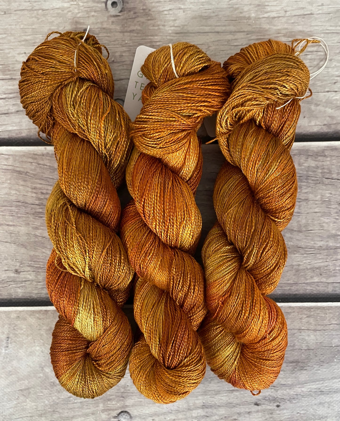 Burnished Copper  - 3 ply pure silk yarn - Ginseng hl