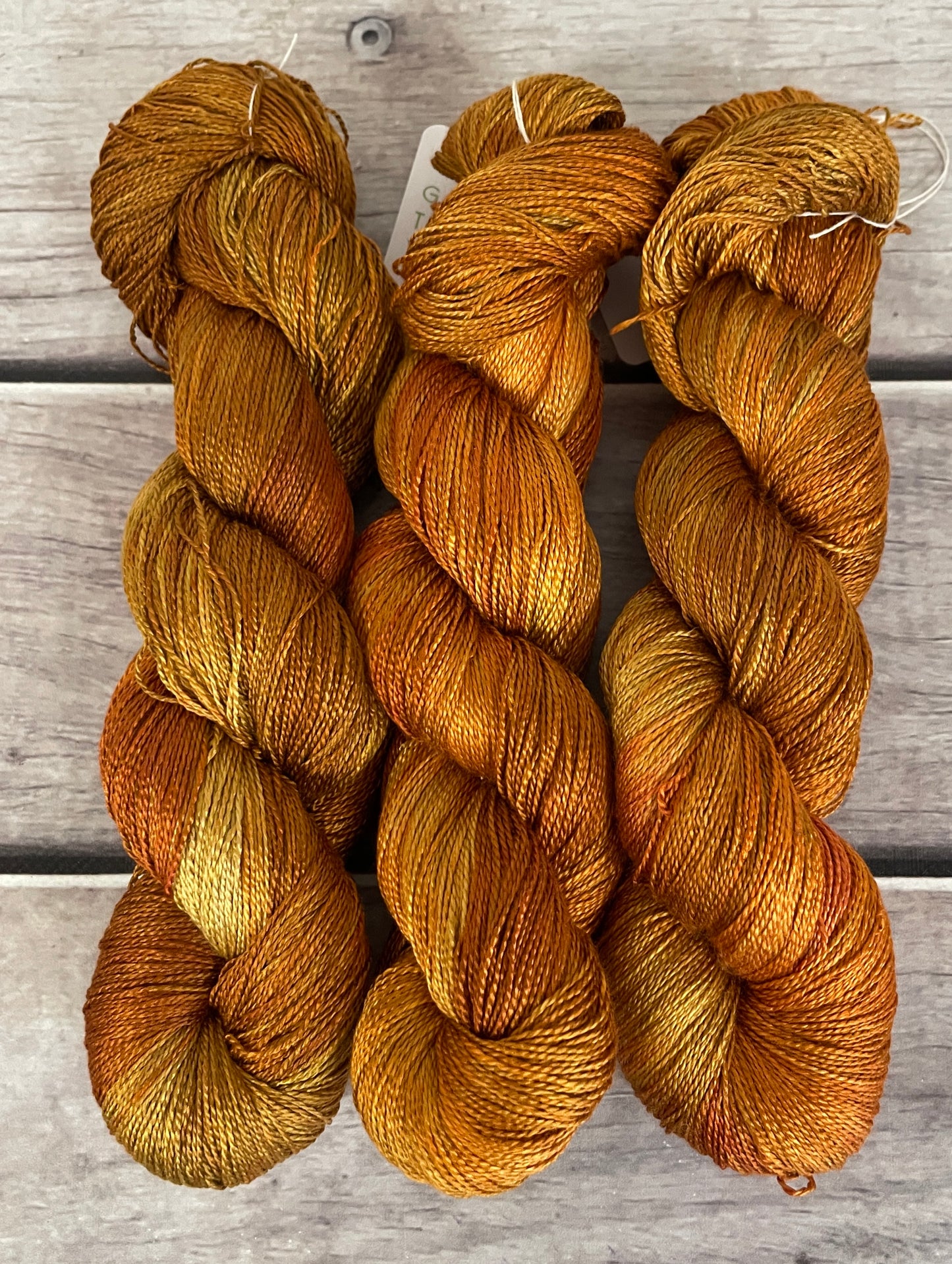 Burnished Copper  - 3 ply pure silk yarn - Ginseng hl