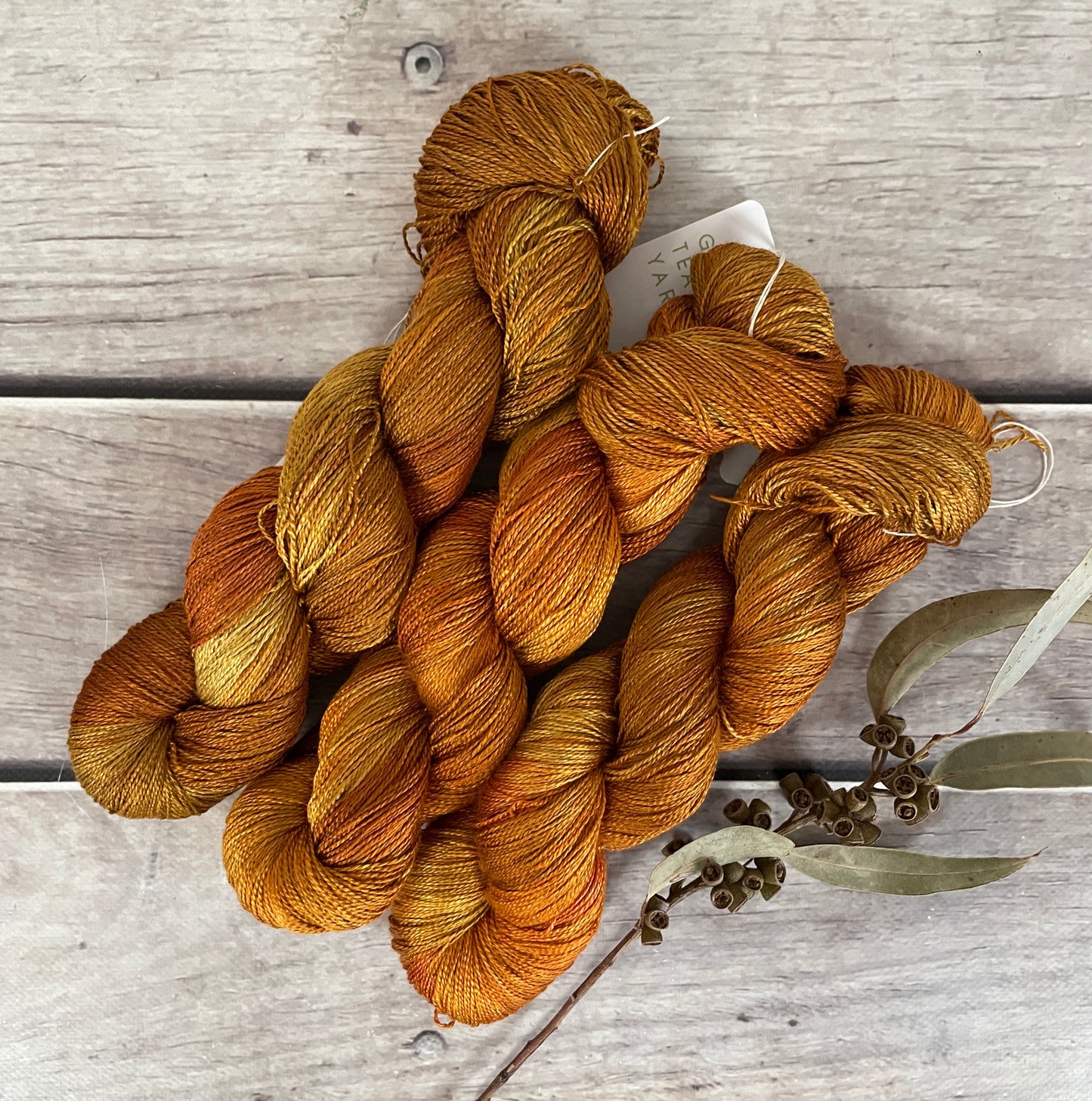 Burnished Copper  - 3 ply pure silk yarn - Ginseng hl