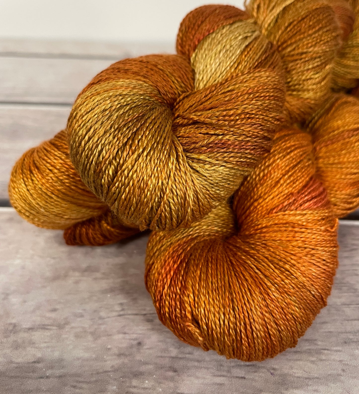 Burnished Copper  - 3 ply pure silk yarn - Ginseng hl