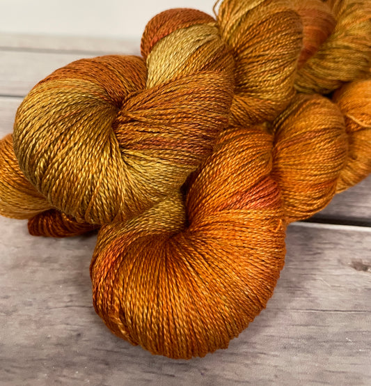 Burnished Copper  - 3 ply pure silk yarn - Ginseng hl