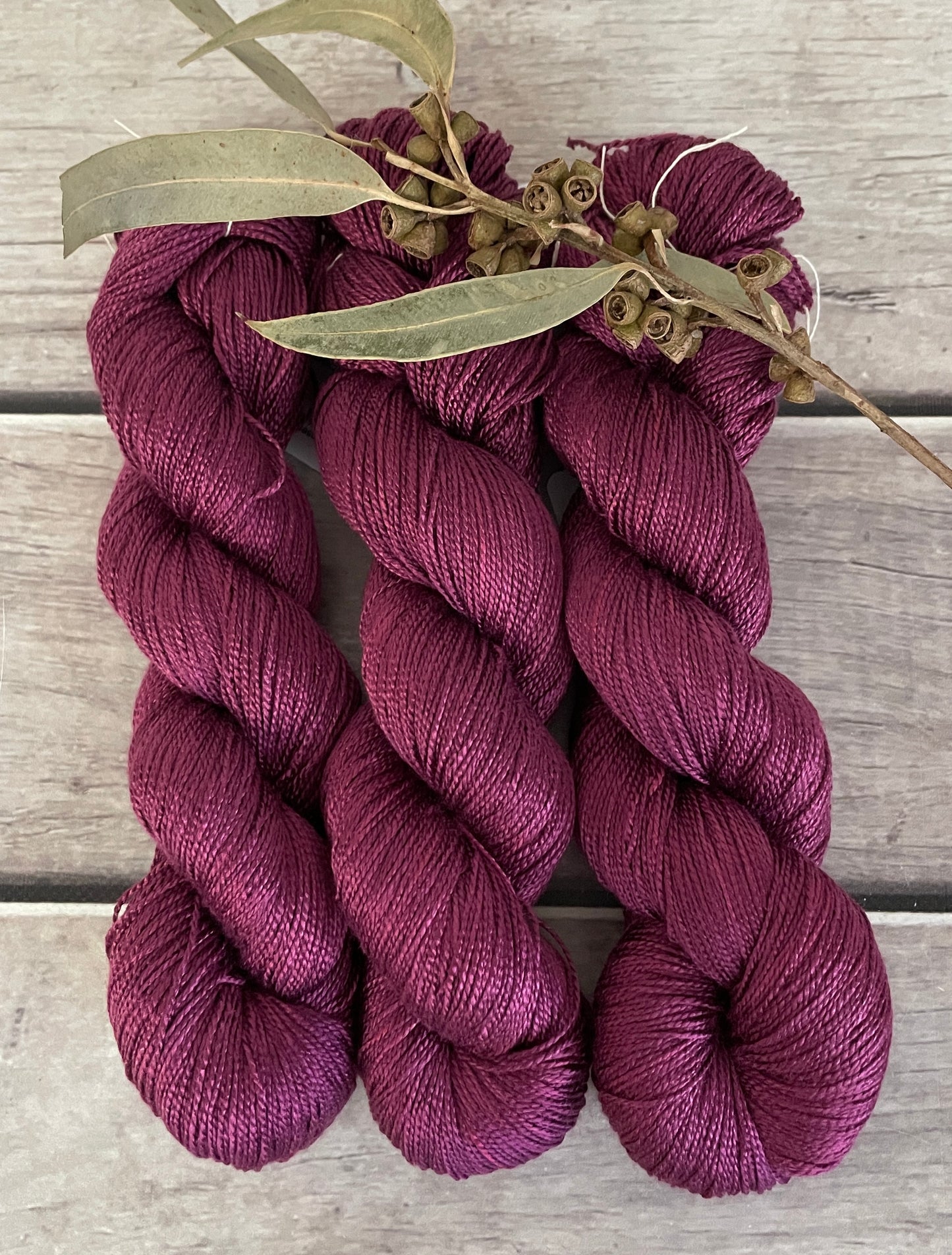 Raspberry Beret - 4 ply in Mulberry silk - Ginseng f