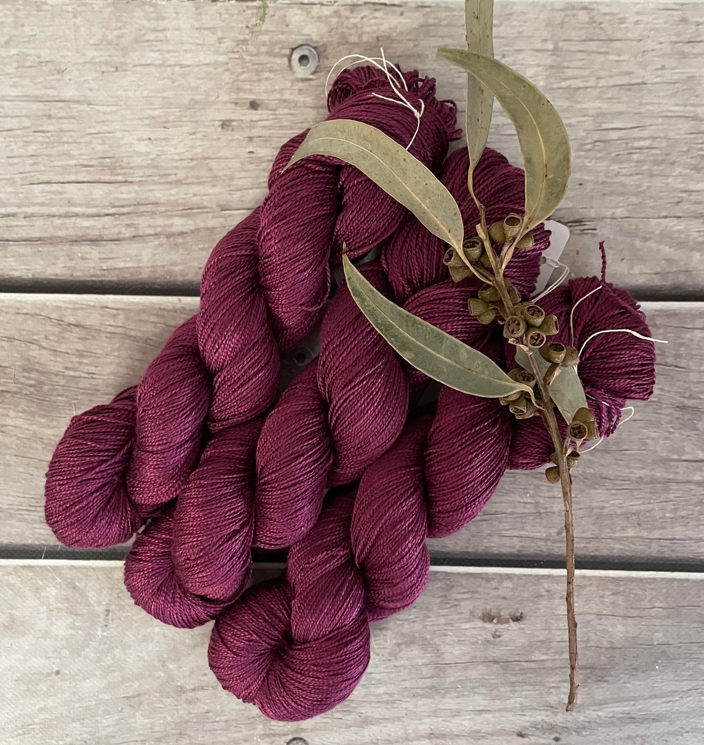 Raspberry Beret - 4 ply in Mulberry silk - Ginseng f