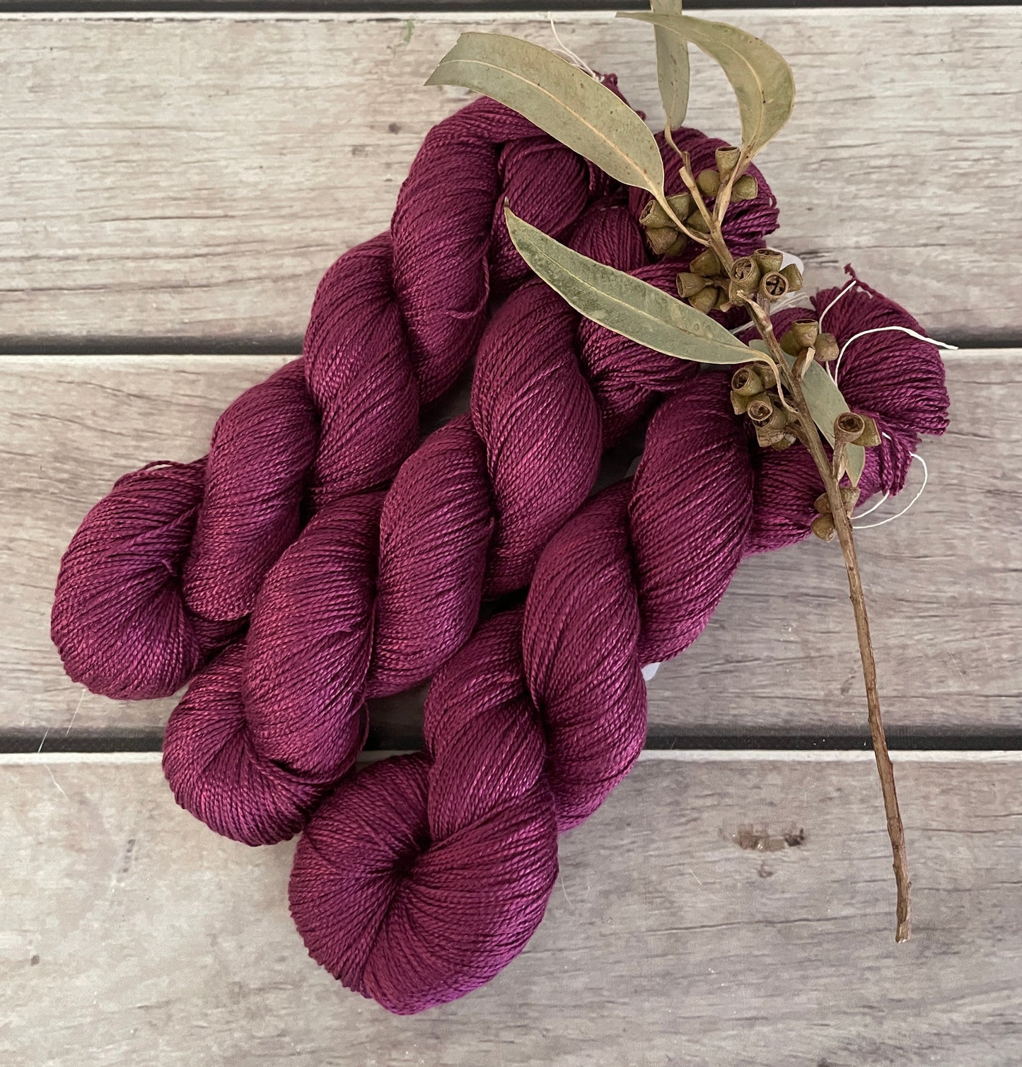 Raspberry Beret - 4 ply in Mulberry silk - Ginseng f