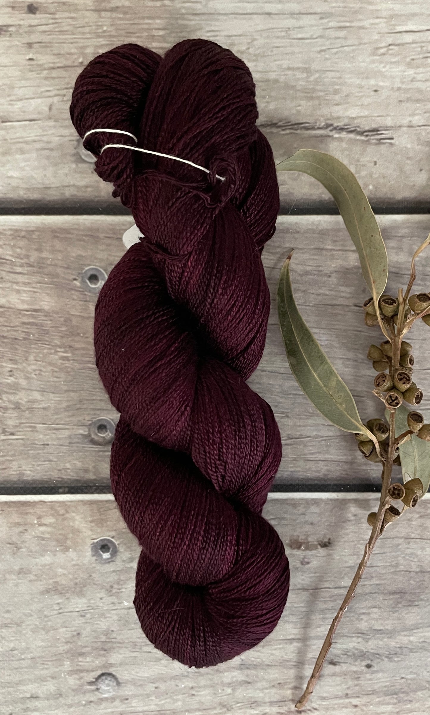 Black Cherry - 3 ply pure silk yarn - Ginseng hl